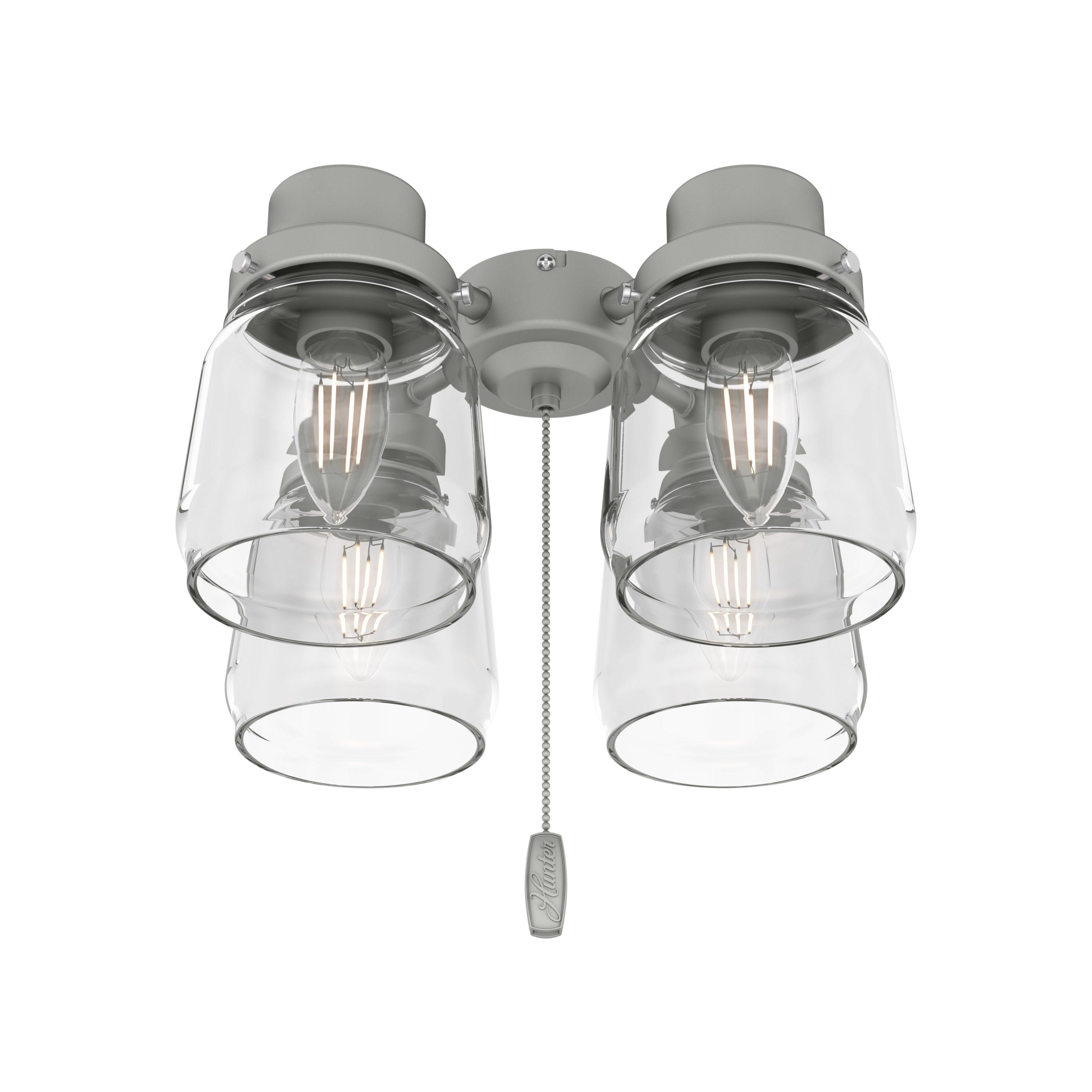 Hunter Fan 99387, Original 4 Light Accessory Fitter and Glass in Matte Silver