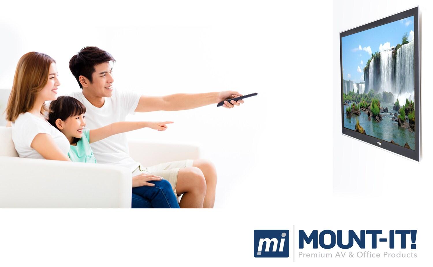 Mount-It Low-Profile TV Wall Mount 1" Slim Fixed Bracket Fits 32 - 60 in. TVs and VESA Compatible