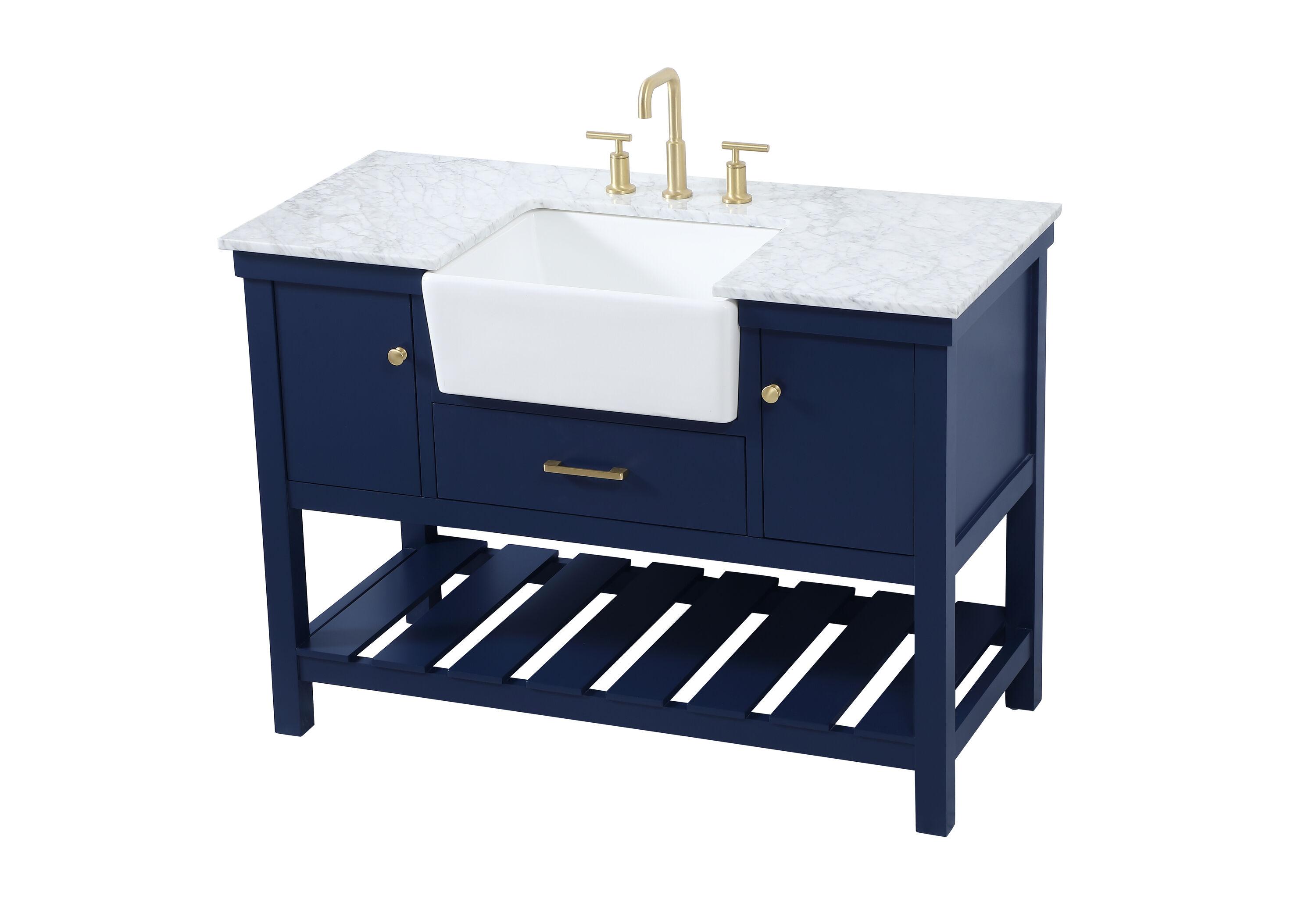 Pelaghia 48'' Single Bathroom Vanity with Marble Top