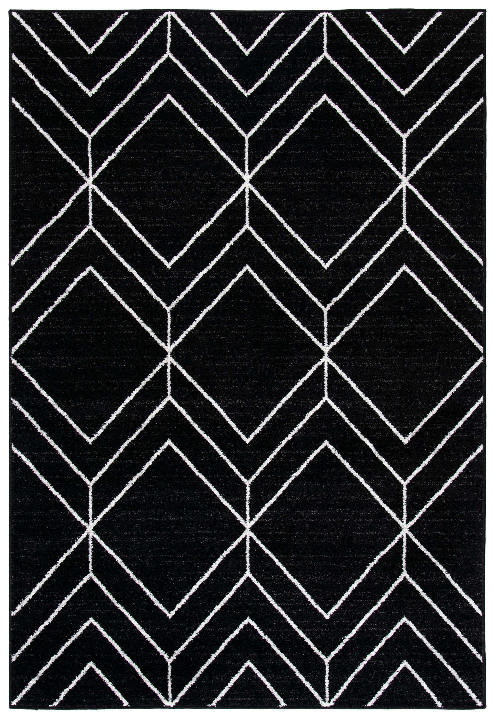 Adirondack ADR241 Machine Made Indoor Area Rug - Black/Ivory - 4'x6' - Safavieh