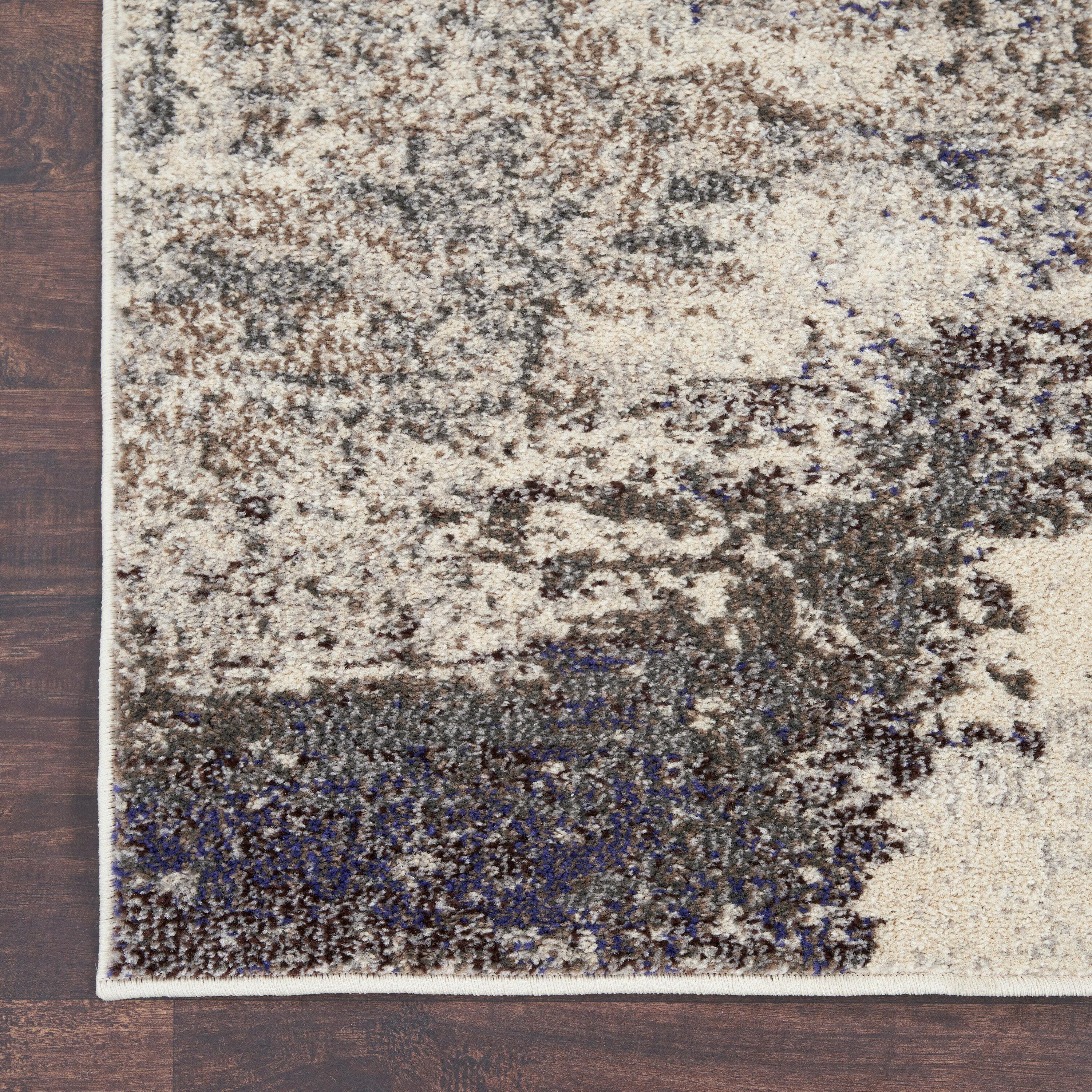 Nourison Celestial CES02 2'2" x 10' Ivory/Grey Area Rug