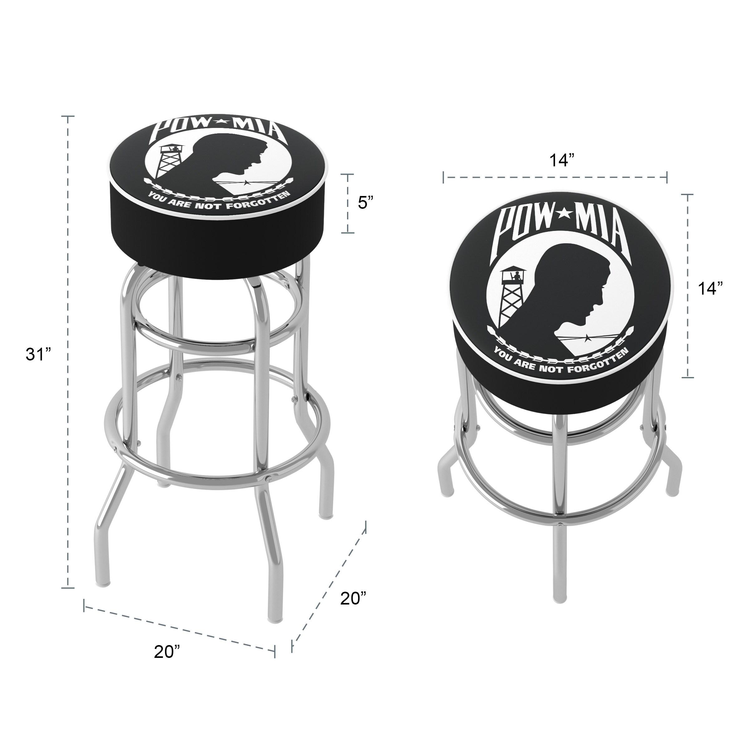 Trademark Global POW Swivel Upholstered Counter Stool with Metal Frame