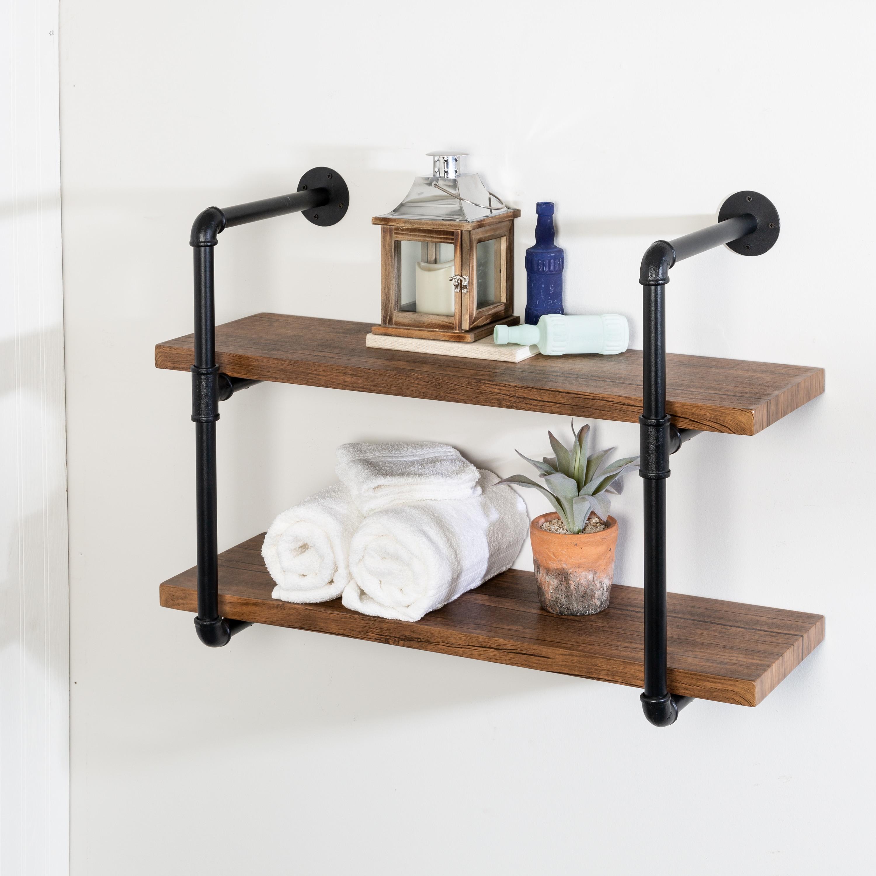 2-Tier Industrial Wall Shelf