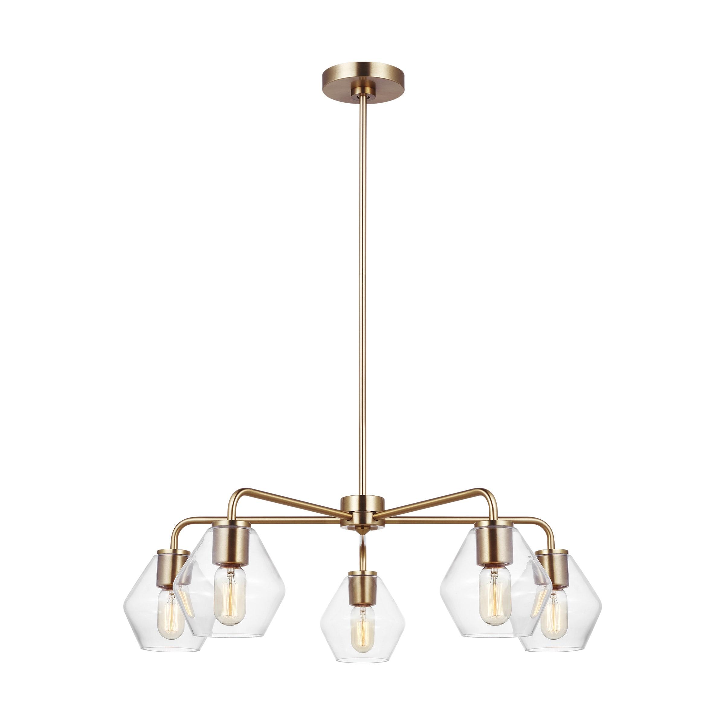 Generation Lighting Jett 5 -Light Satin Brass Transitional For Use in Dining Rooms, Foyers, Living Rooms Chandelier
