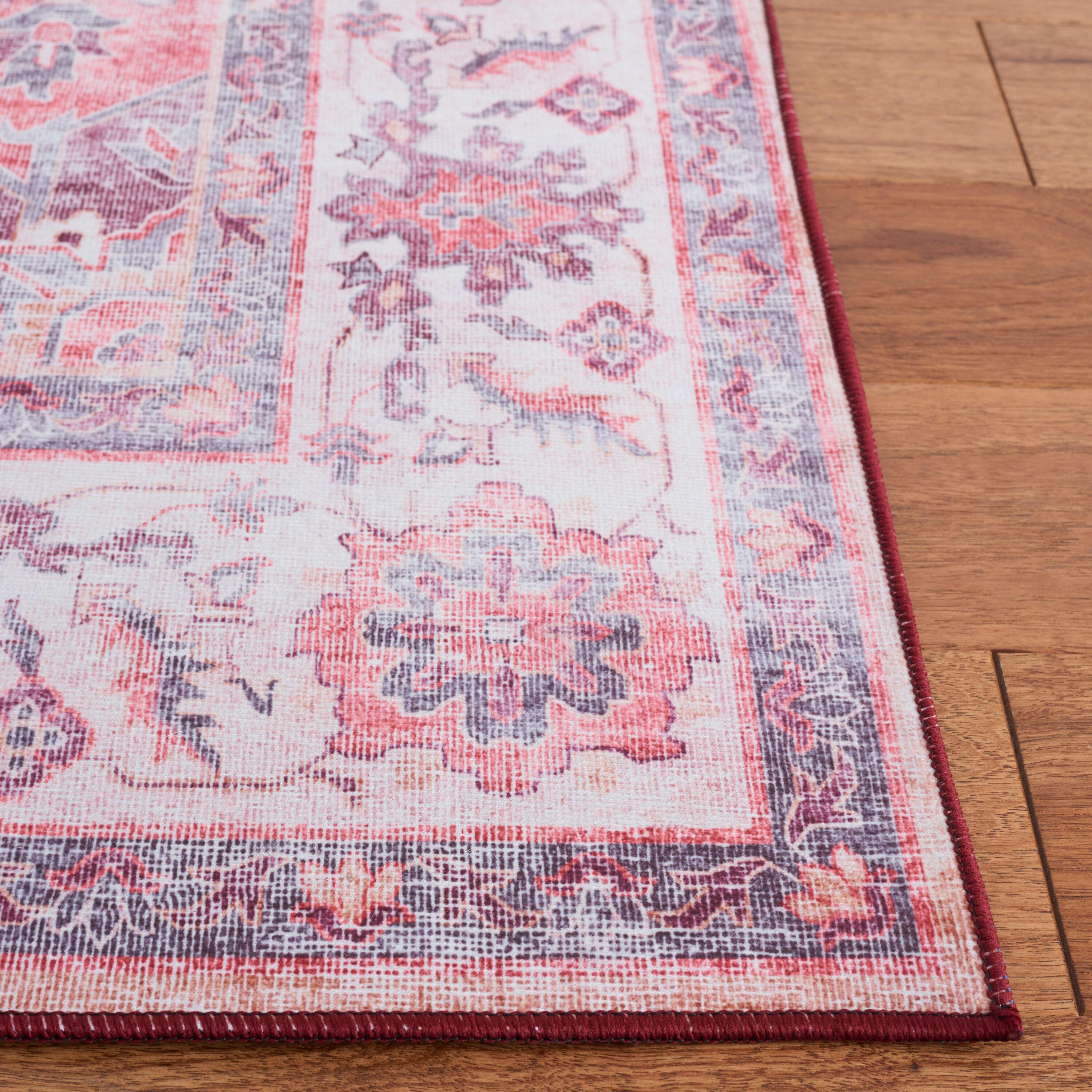 Tucson TSN163 Power Loomed Machine Washable Area Rug - Rust/Beige - 6'x6' - Safavieh.