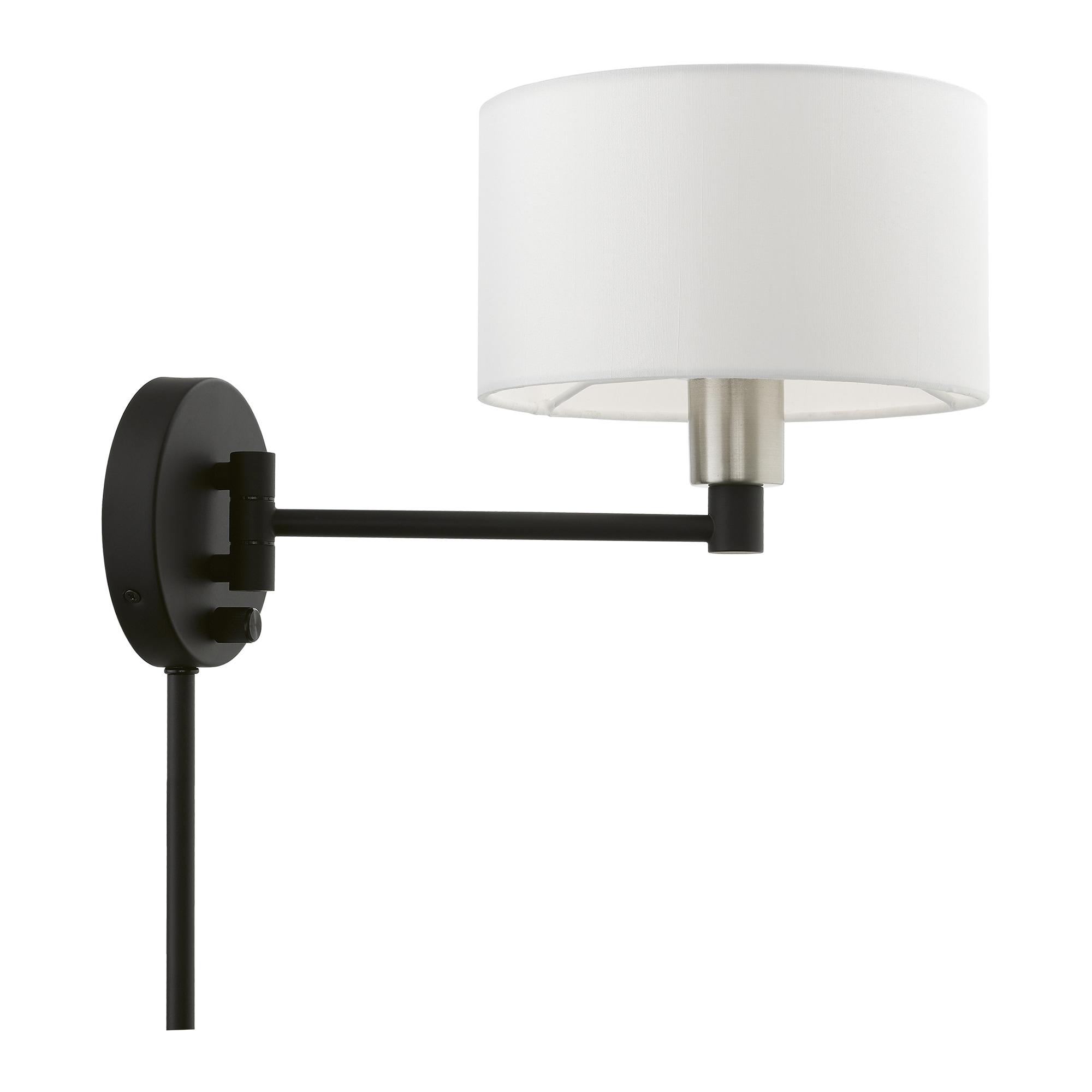 Livex Lighting 1 - Light Wall Light in  Black/Brushed Nickel