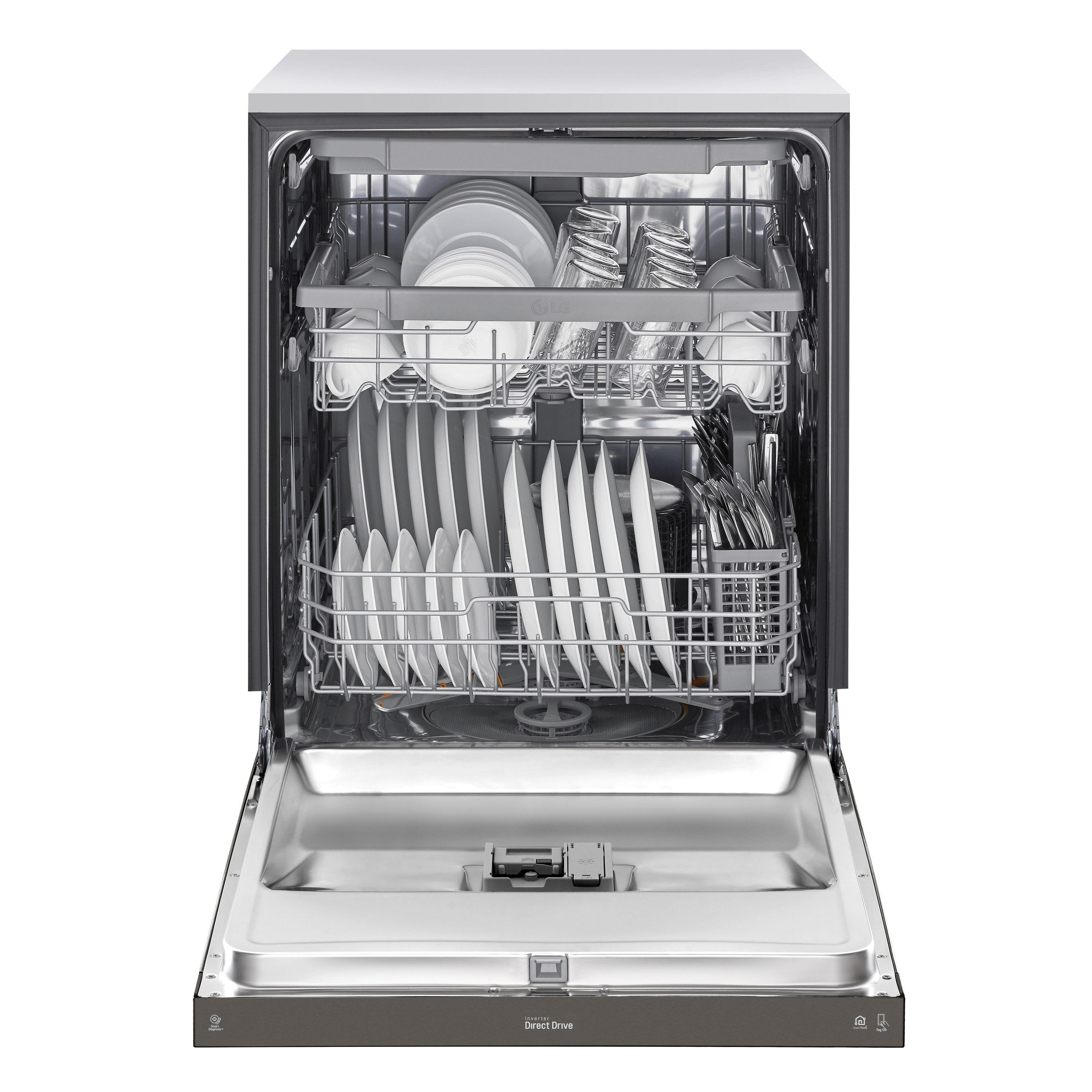 LG 24 in. PrintProof Stainless Steel Front Control Dishwasher with QuadWash, 3rd Rack & Dynamic Dry, 48 dBA