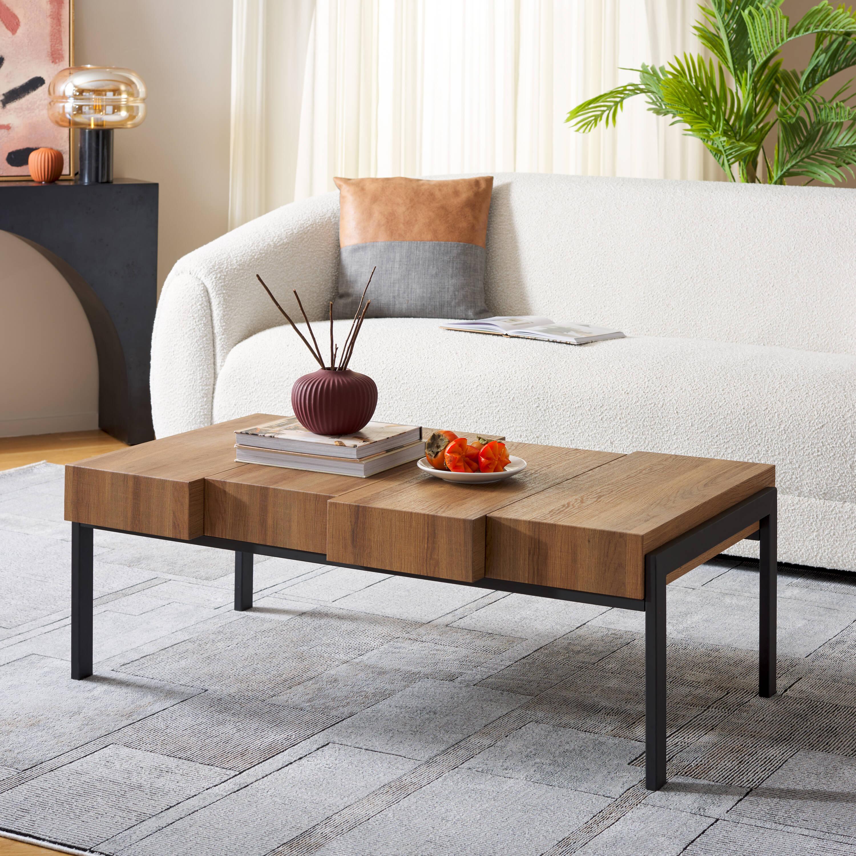 Alexander Coffee Table - Brown/Black - Safavieh