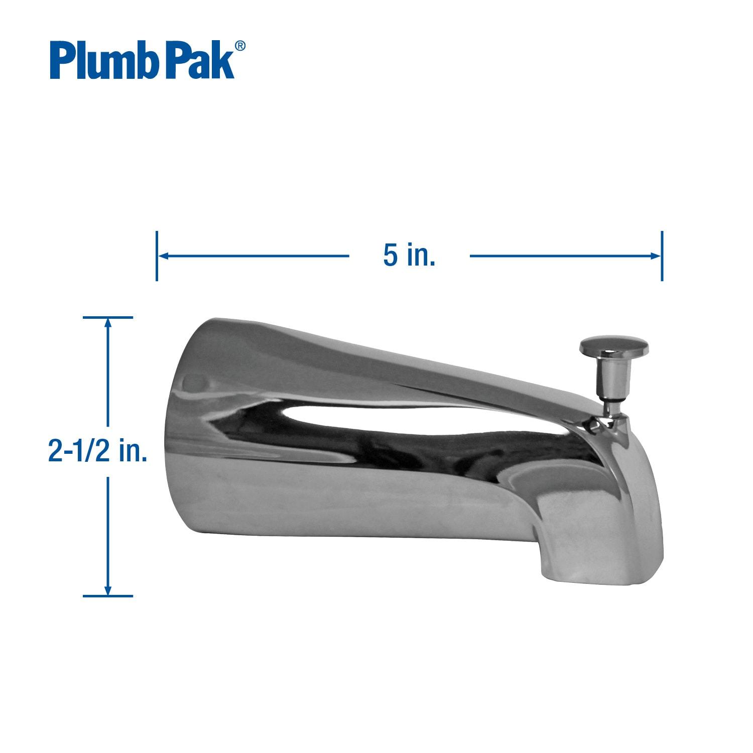 Keeney PP825-35 Universal Tub Spout with Front Diverter, Polished Chrome