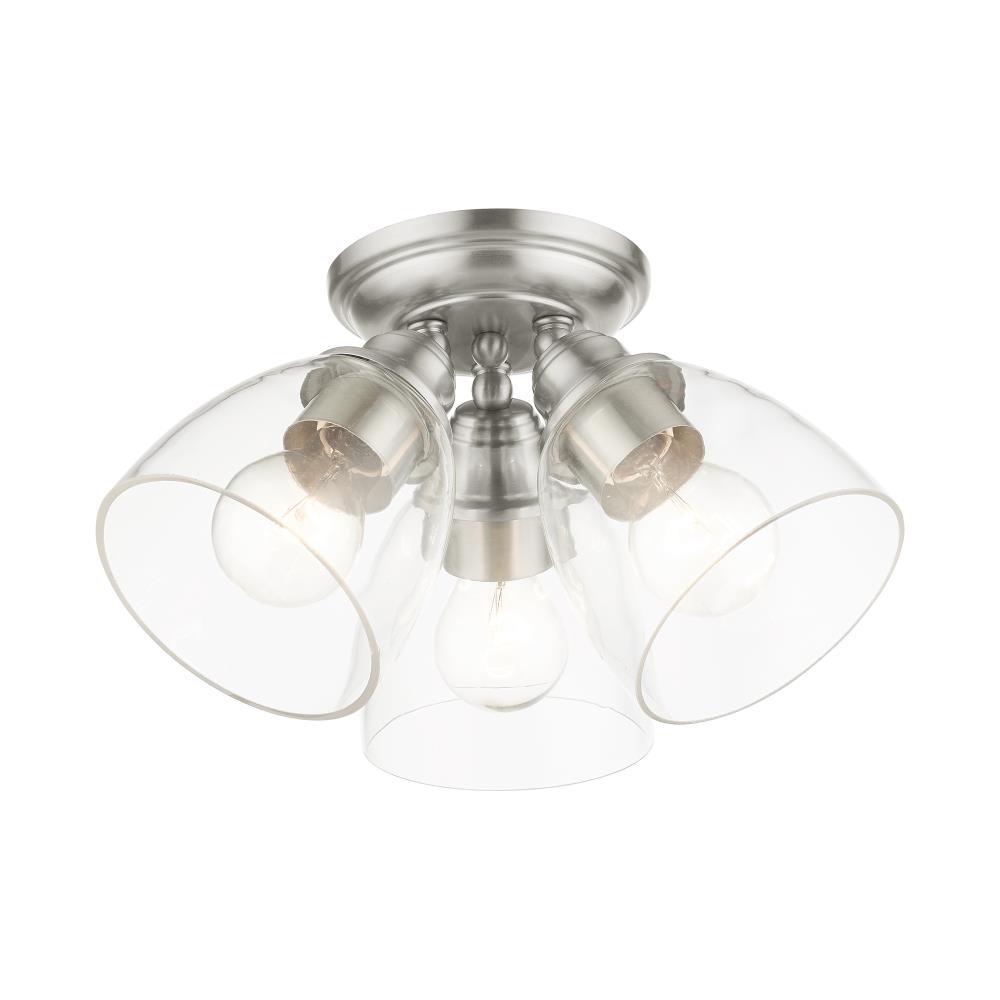Livex Lighting Montgomery 3 - Light Flush Mount in  Brushed Nickel