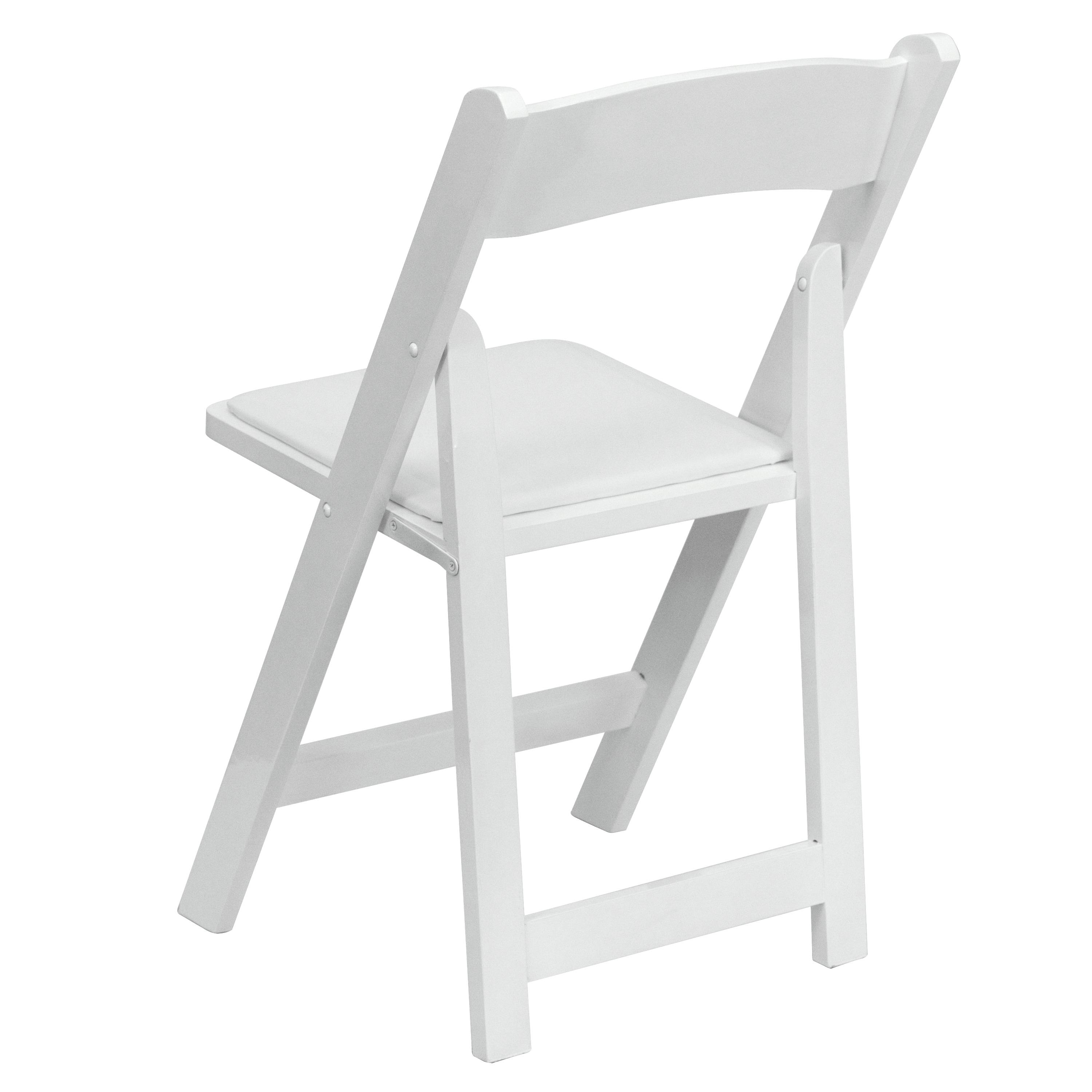 Flash Furniture 2 Pack HERCULES Series White Wood Folding Chair with Vinyl Padded Seat