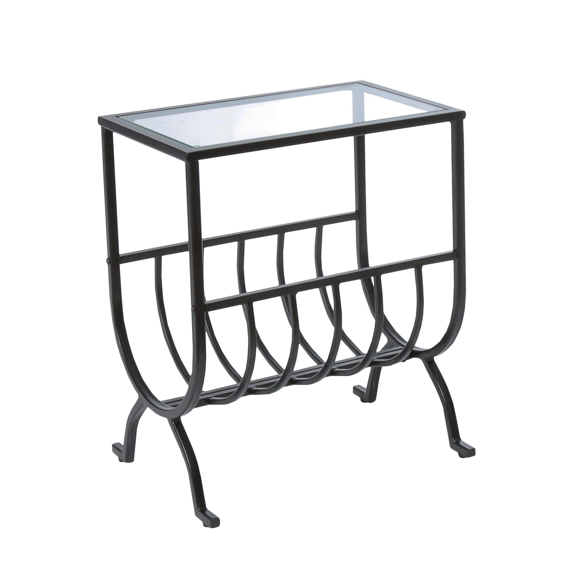Monarch Specialties Accent Table, Side, End, Magazine, Narrow, Bedroom, Clear Tempered Glass