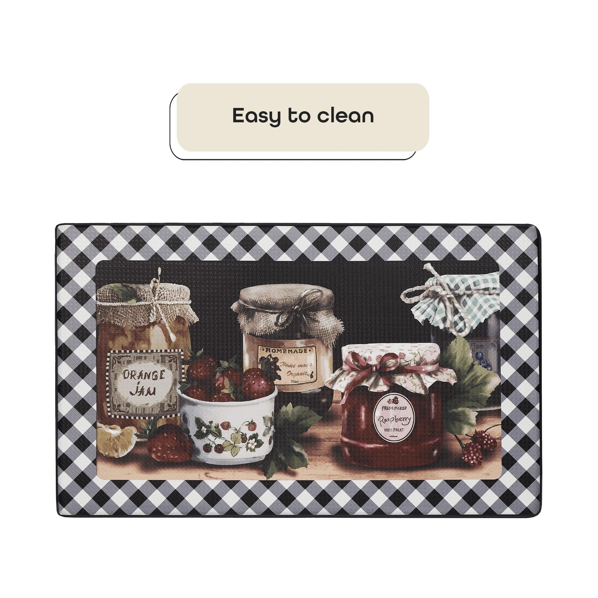 GoodGram Oversized Premium Anti Fatigue Memory Foam Kitchen Floor Mat - 30 in. W x 18 in. L, Mason Jars