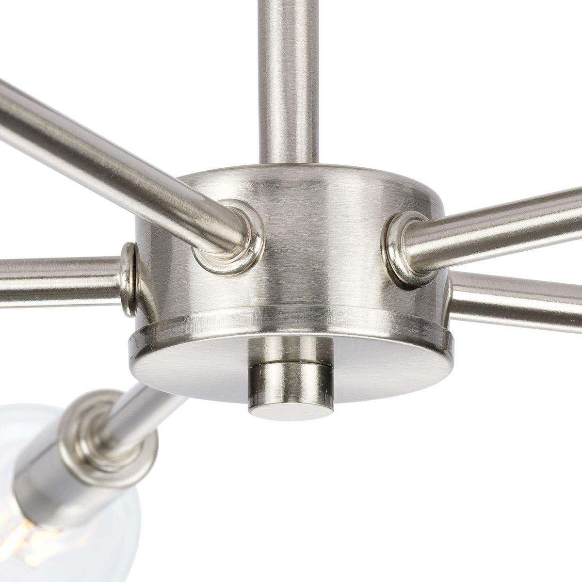 Progress Lighting, Delayne Collection, 5-Light Semi-Flush Mount, Brushed Nickel, No Shade