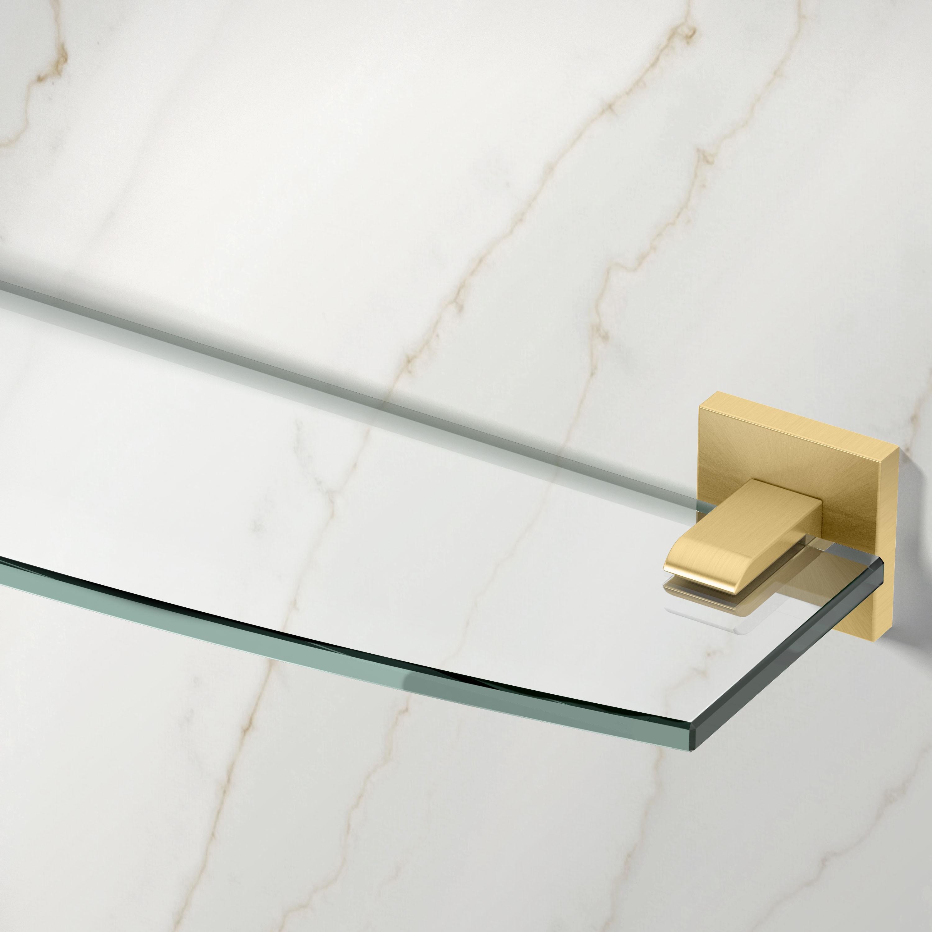 Gatco 4066 Elevate Vanity Glass Shelf, Brushed Brass