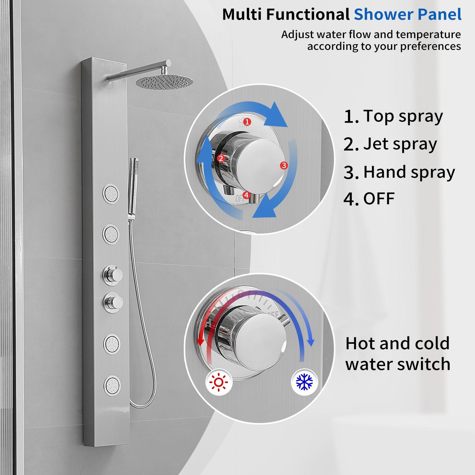 52.36'' Shower Panel with Adjustable Shower Head