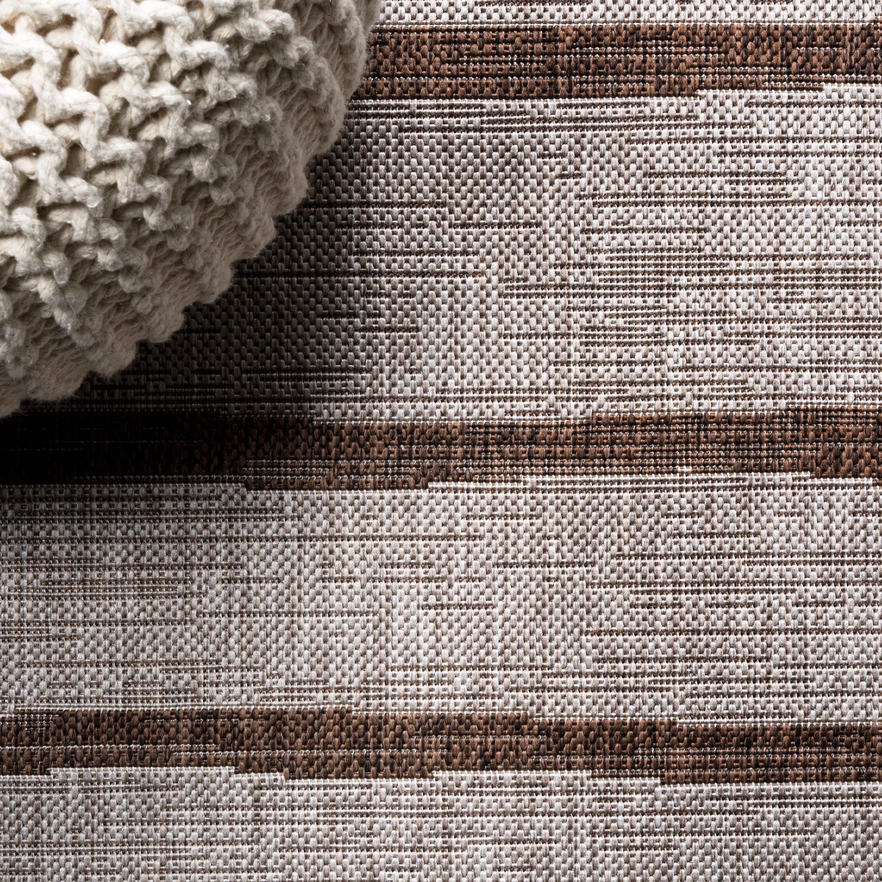 3'x5' Colonia Berber Stripe Indoor/Outdoor Area Rug, Beige/Brown - JONATHAN Y