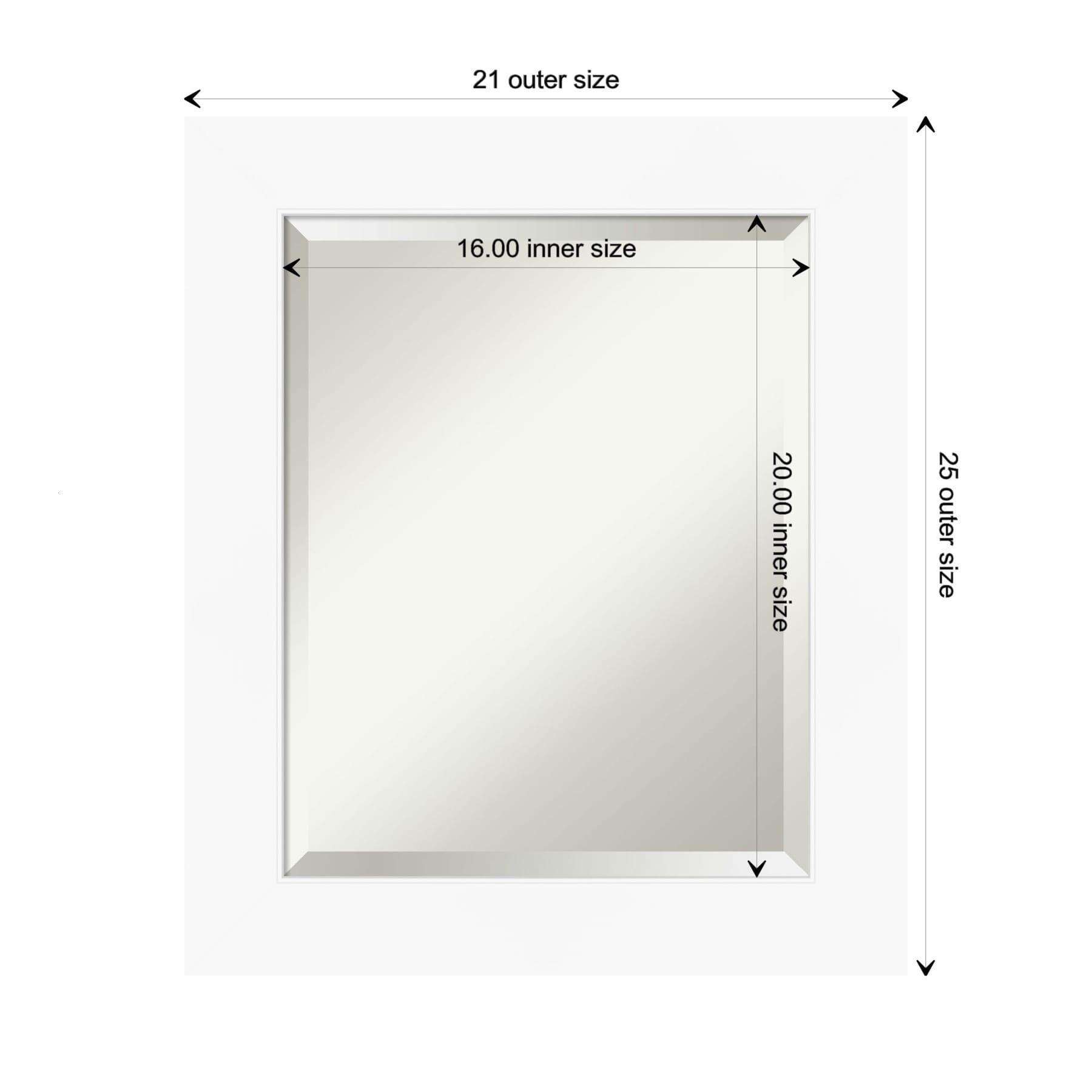 Amanti Art Beveled Bathroom Wall Mirror - Cabinet White Frame Outer Size: 21 x 25 in