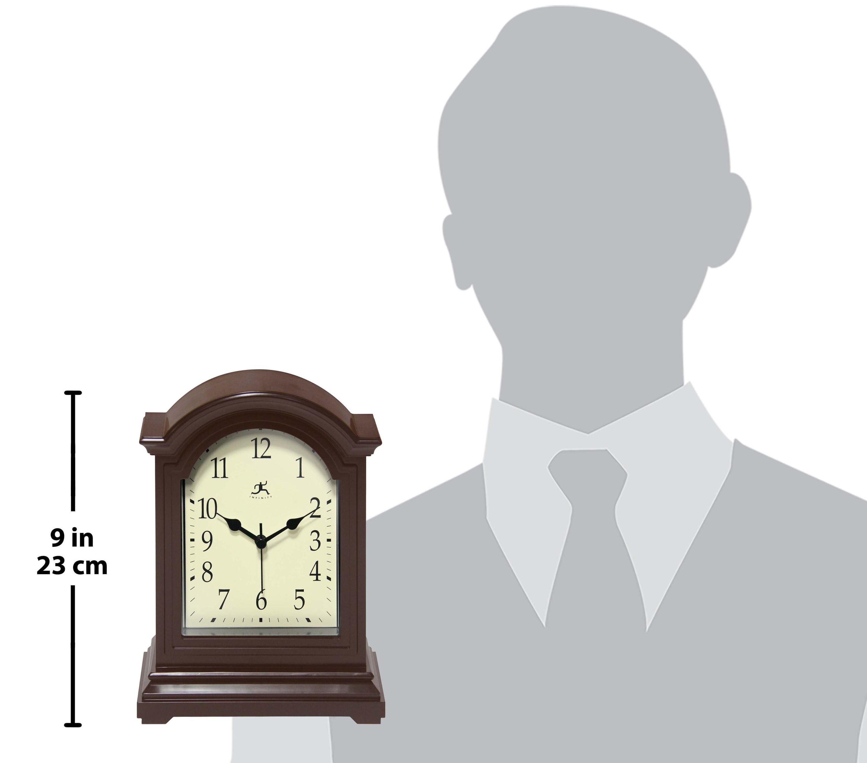 9" Tabletop Clock Antique Brown - Infinity Instruments