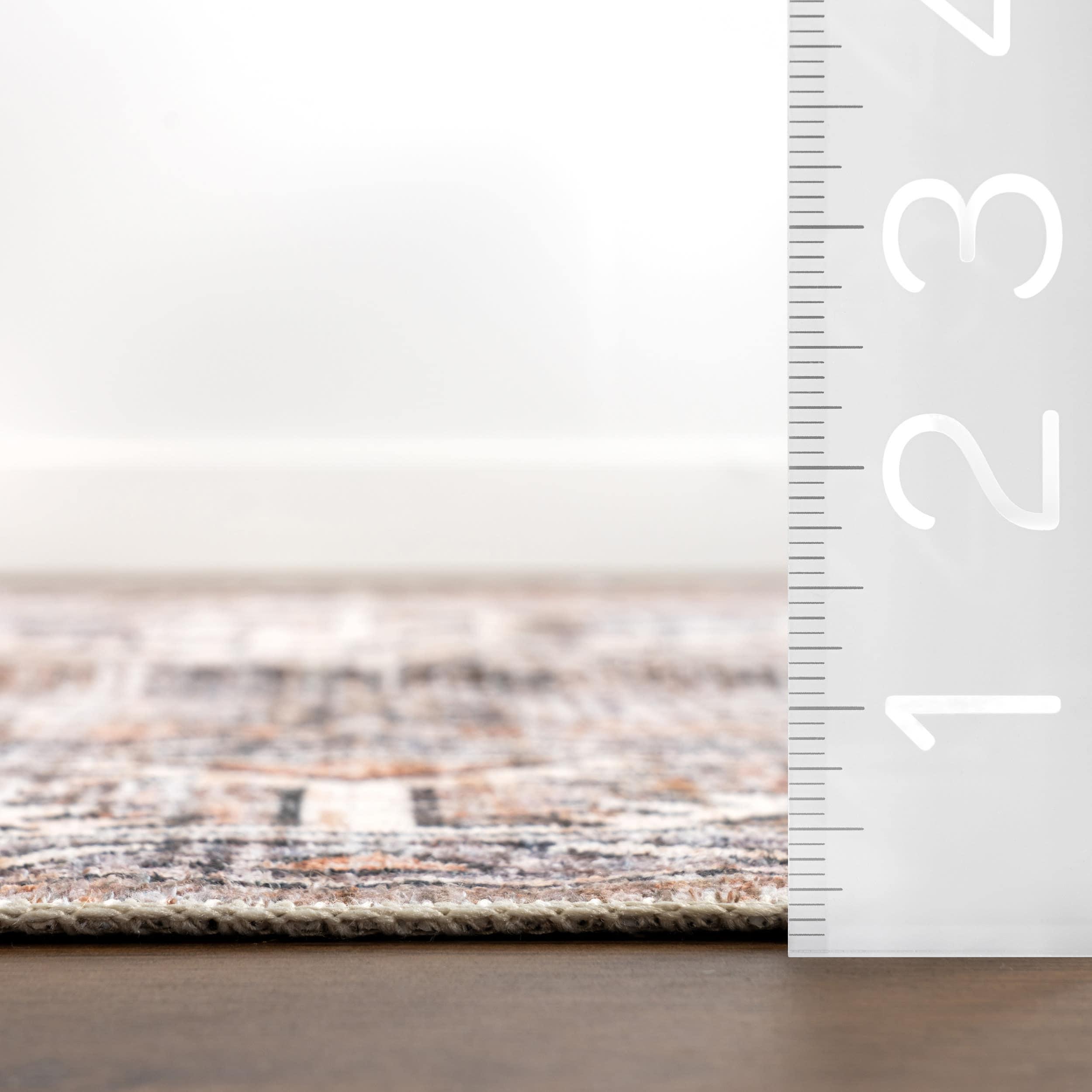 Nuloom 5x8 Machine Washable Rain Haven Vintage Medallion Indoor Area Rug, Rust Non-Slip Backing, Stain Resistant, BedroomLiving Room, Kitchen