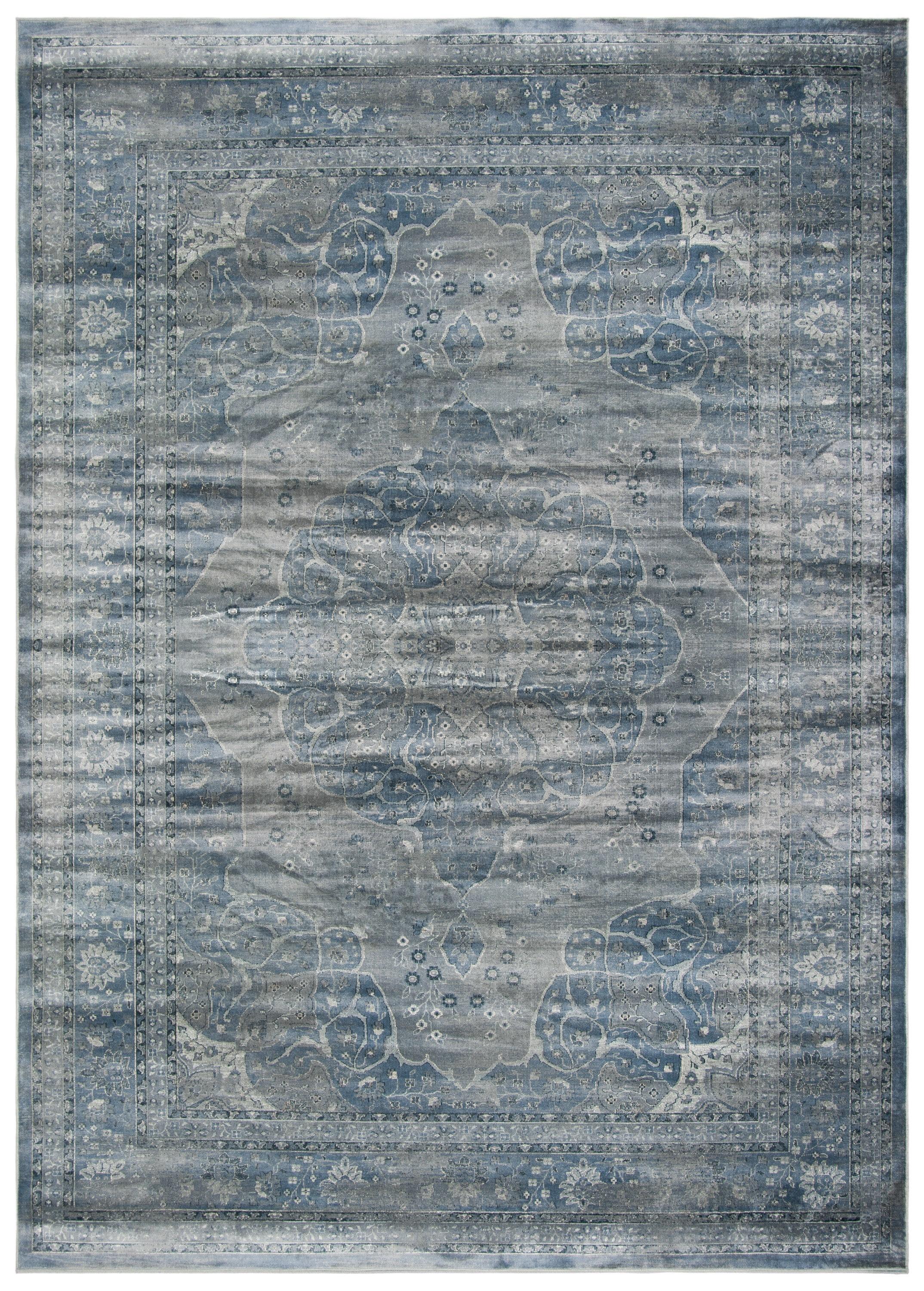 Safavieh Vintage Kerman 8 x 10 (ft) Loomed Synthetic Light Gray/Light Blue Rectangular Indoor Distressed/Overdyed Vintage Area rug