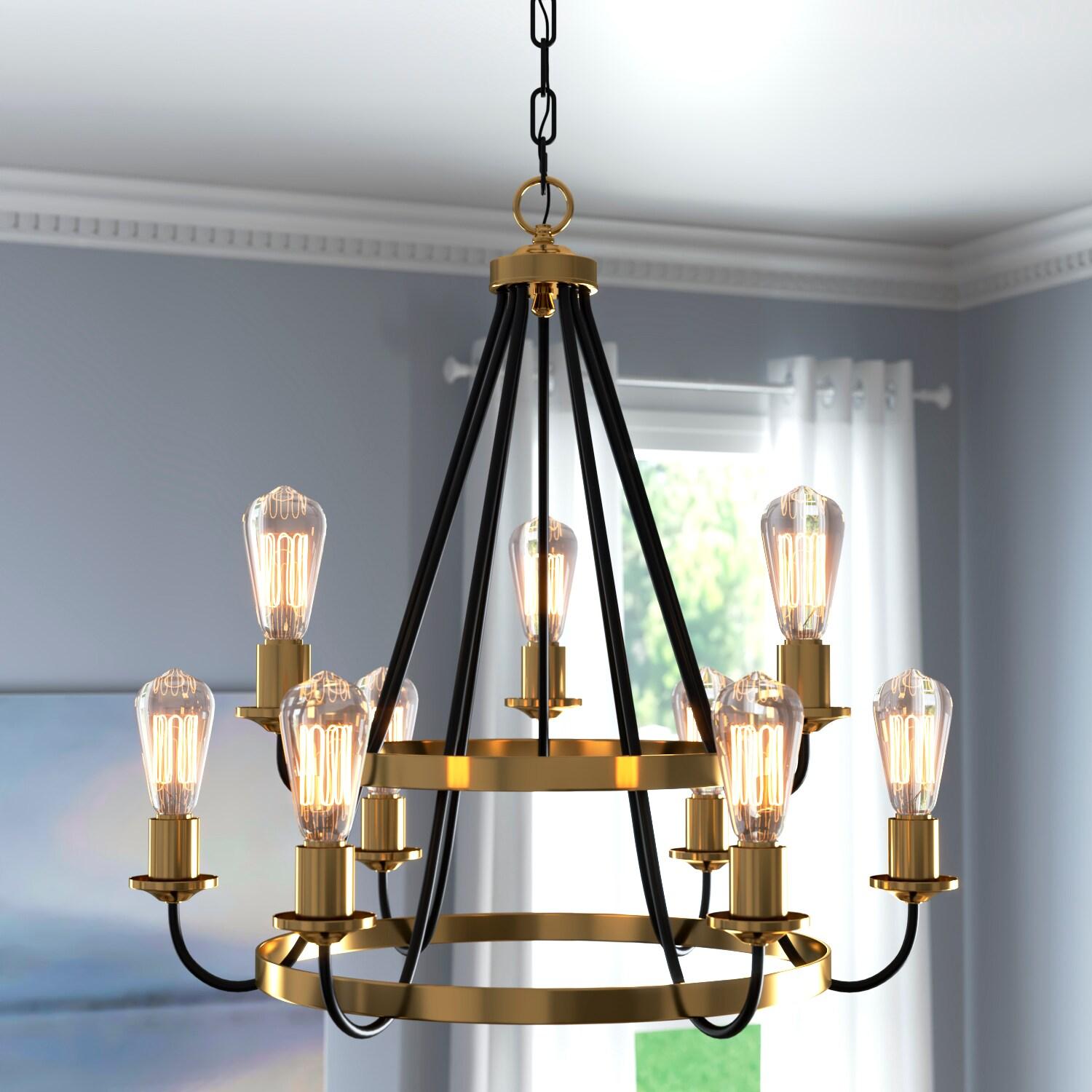 50329-FBSB-Craftmade Lighting-Randolph - 9 Light Chandelier In Transitional/Modern and Contemporary Style-27 Inches Tall and 26 Inches Wide-Flat