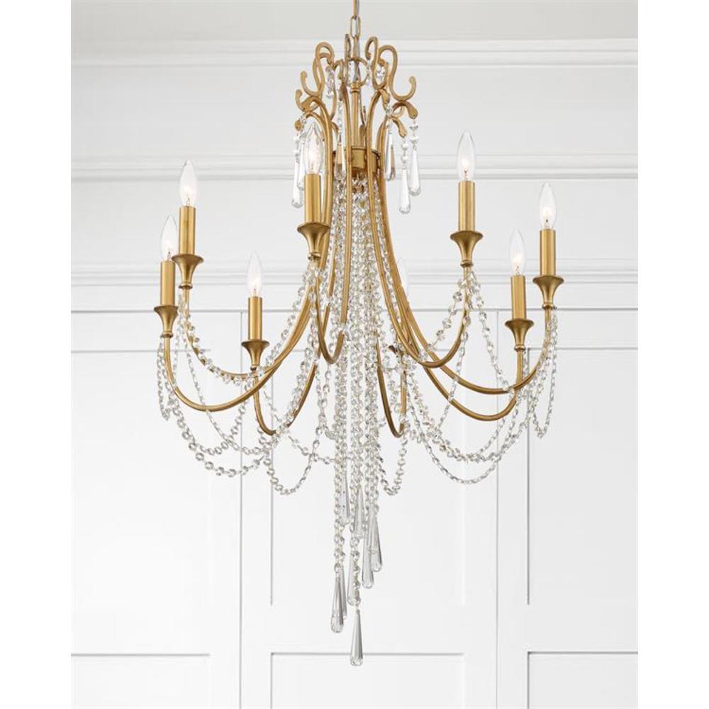 Crystorama Arcadia 8 Light Antique Gold Chandelier - 26'' W x 36.37'' H - 26'' W x 36.37'' H