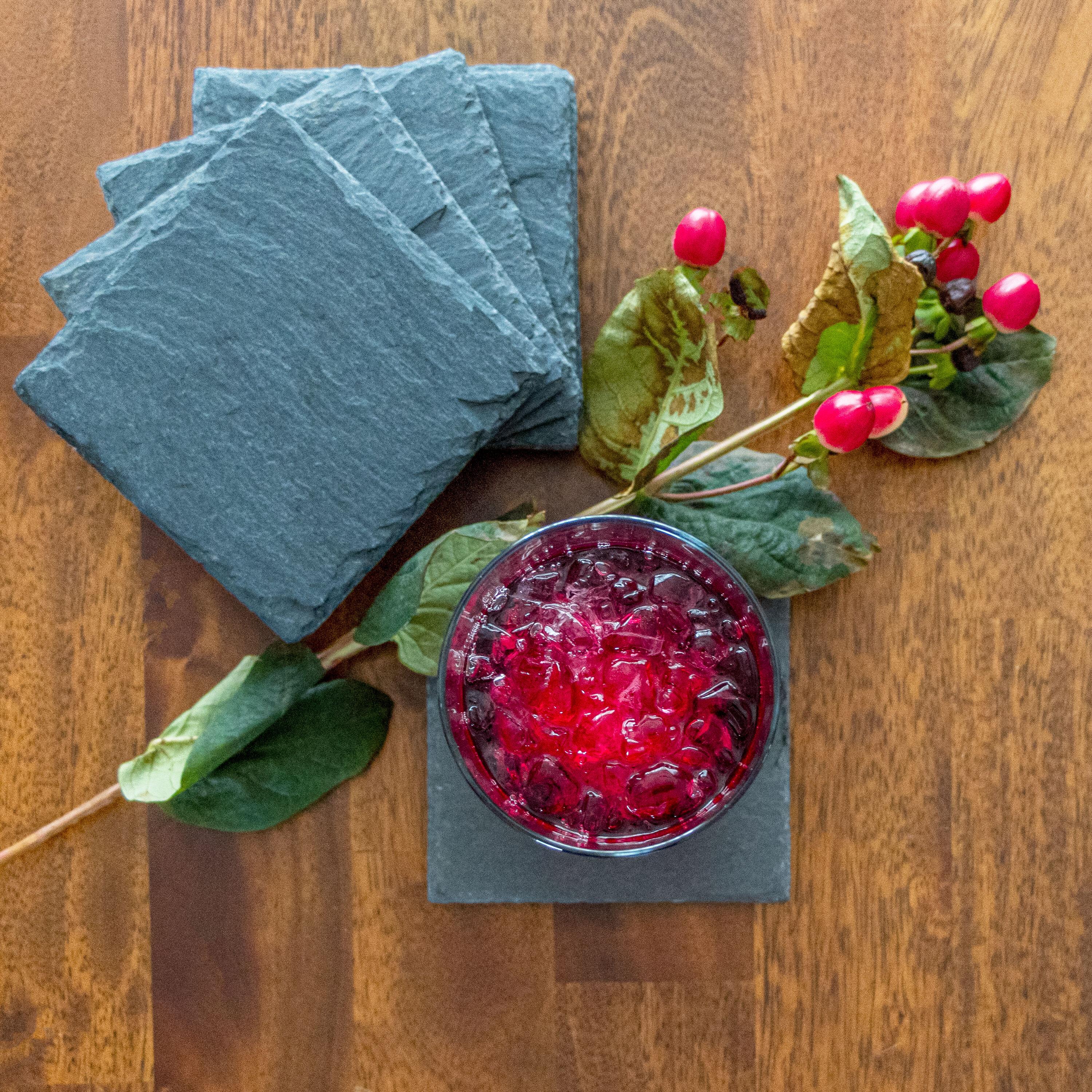 Slate Drink Coasters - Set of 8 - 4" x 4" By Trademark Innovations