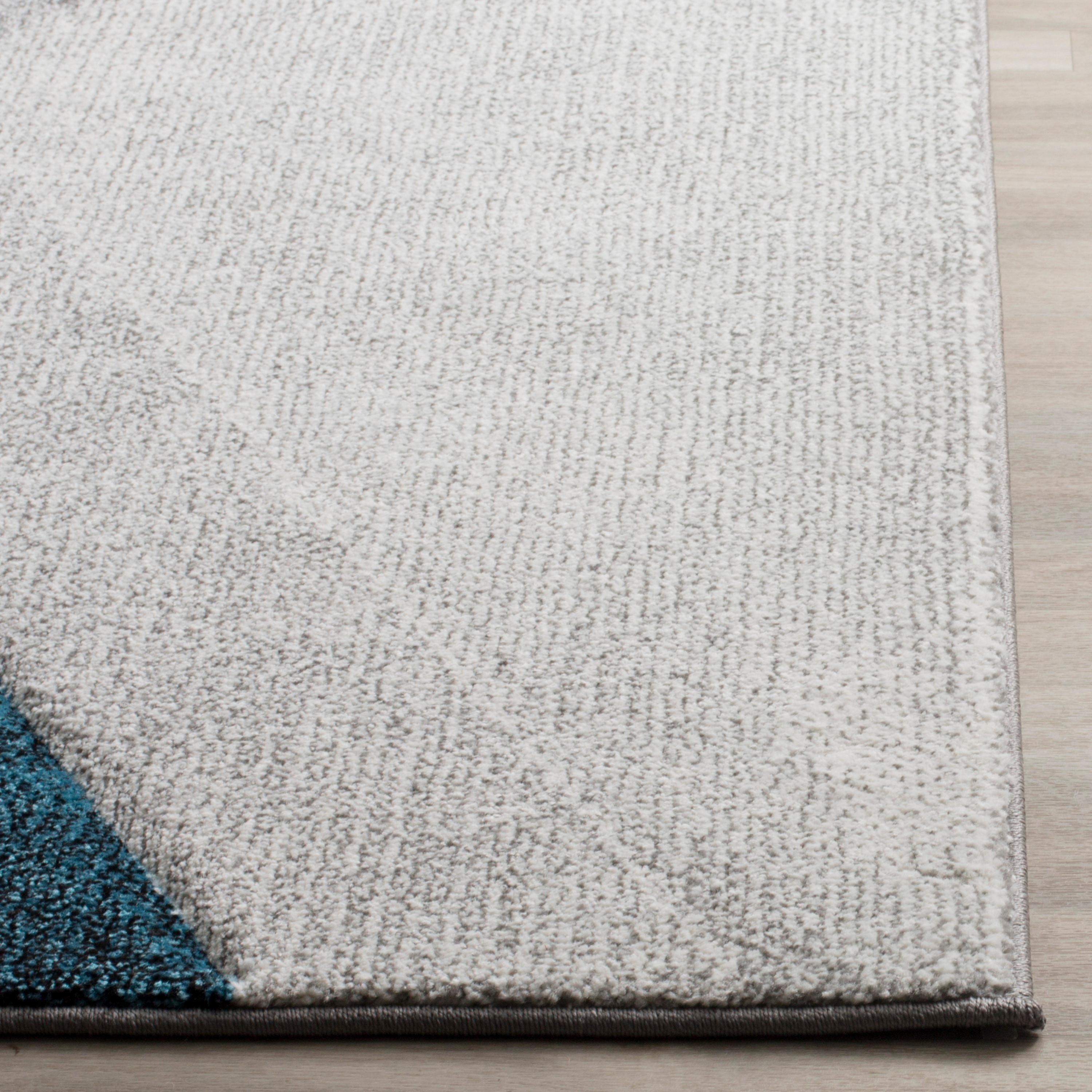 Hollywood HLW710 Power Loomed Area Rug - Grey/Teal - 6'7"x6'7" - Safavieh.