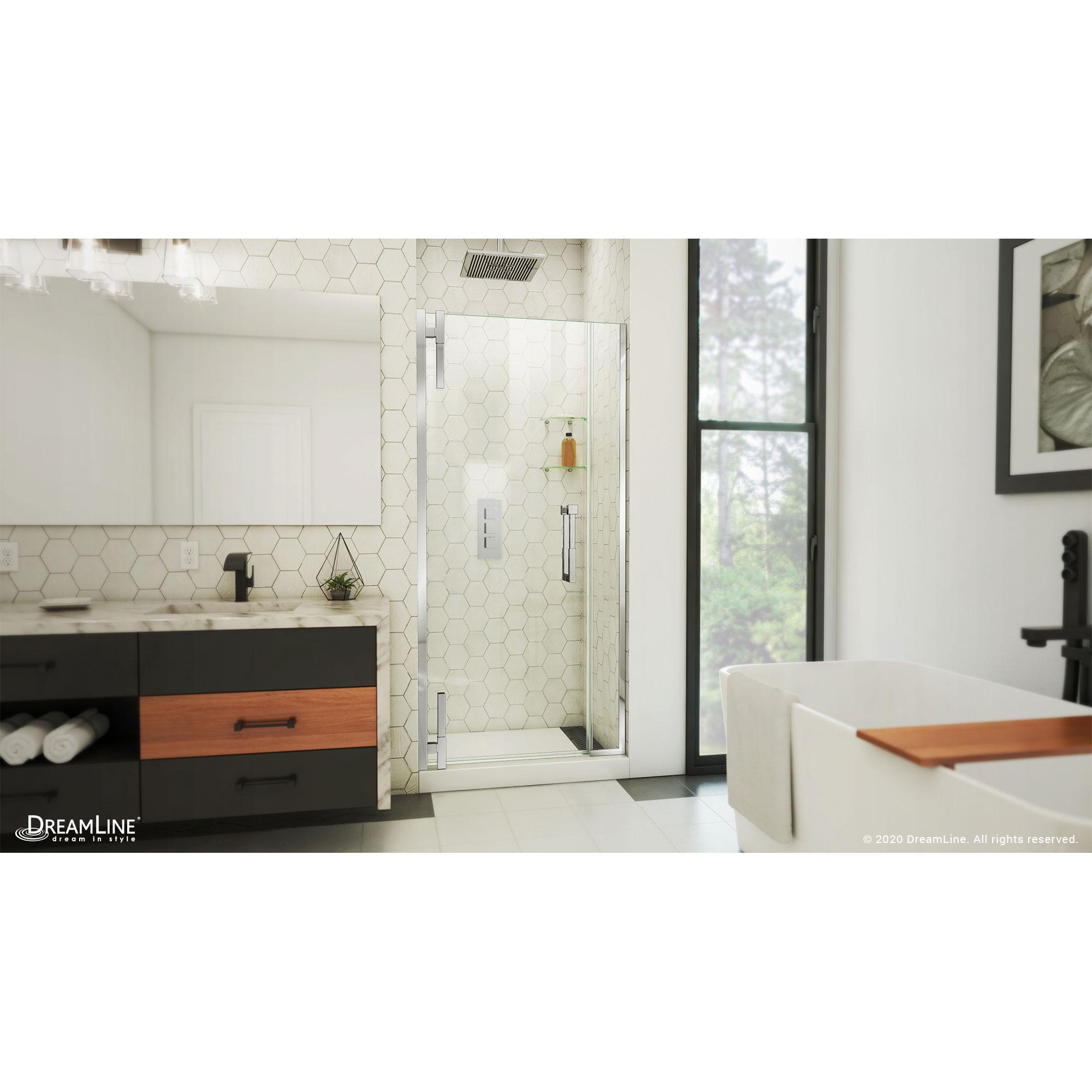 DreamLine Ascend 36 1/2-37 1/2 in. W x 72 in. H Frameless Pivot Shower Door