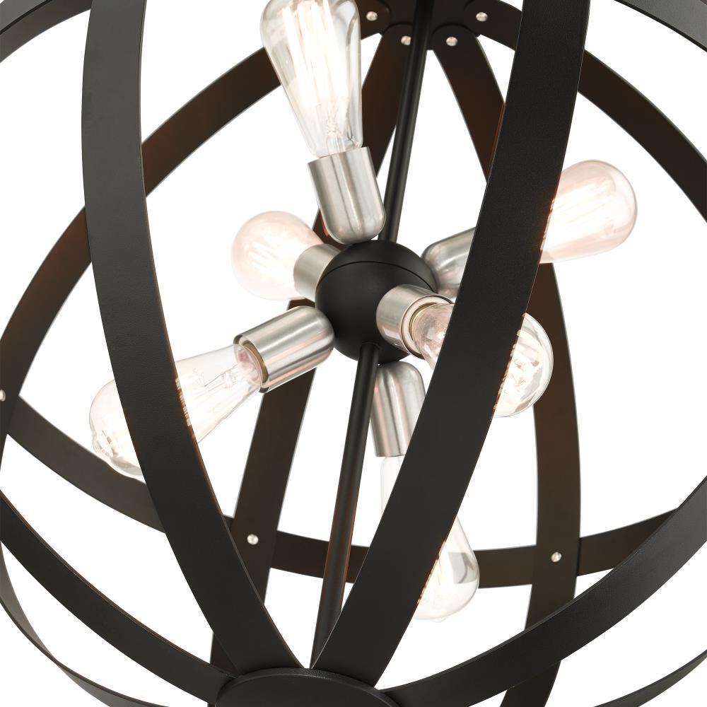 Livex Lighting Stoneridge 6 - Light Pendant in  Textured Black