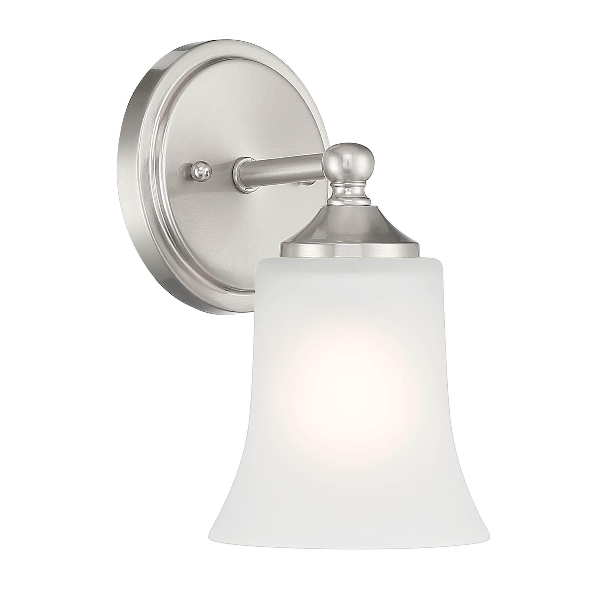 Designers Fountain Bronson 1 Light Brushed Nickel Wall Sconce Light, D278M-WS-BN