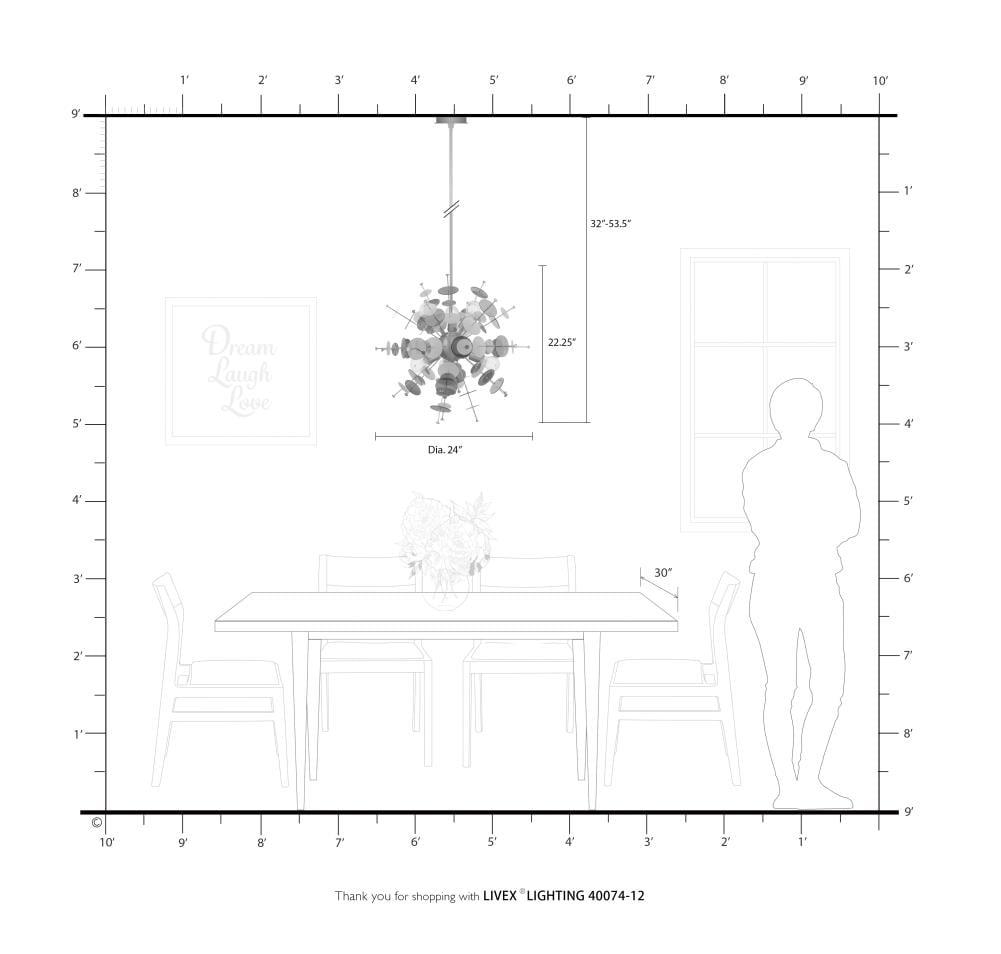 Livex Lighting Circulo 6 - Light Chandelier in  Satin Brass