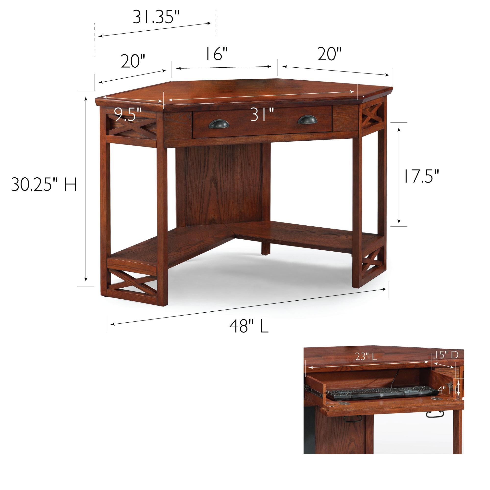 Leick Furniture Corner Computer Desk in Oak
