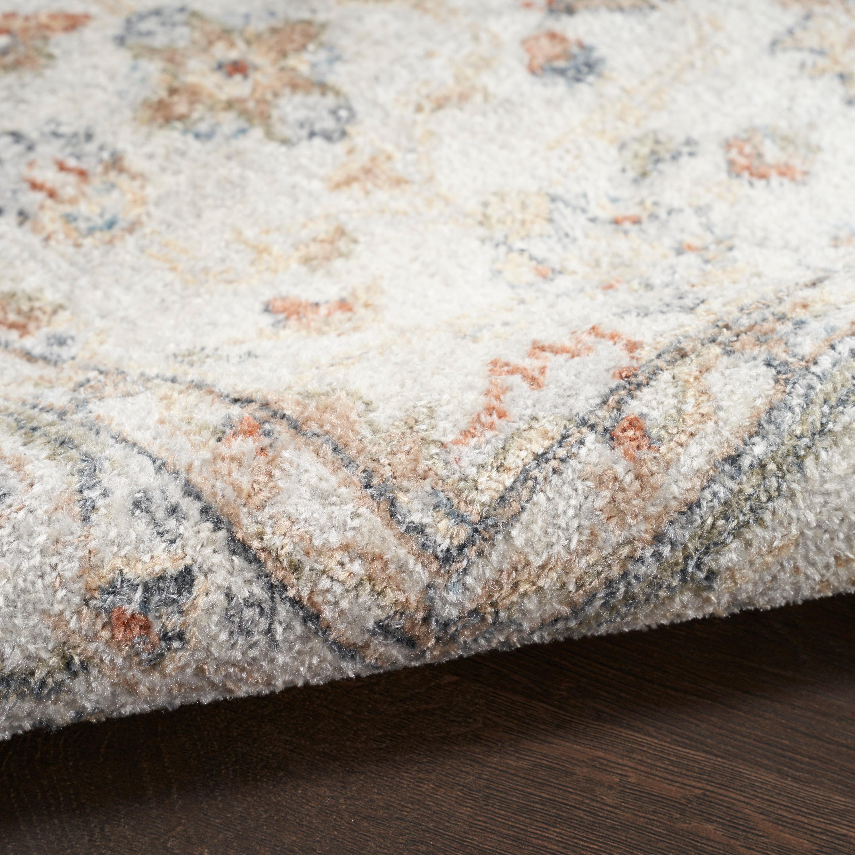 Nourison Astra Machine Washable Vintage Persian Indoor Bathroom, Kitchen Runner Rug Grey/Multi 2'2" x 12'