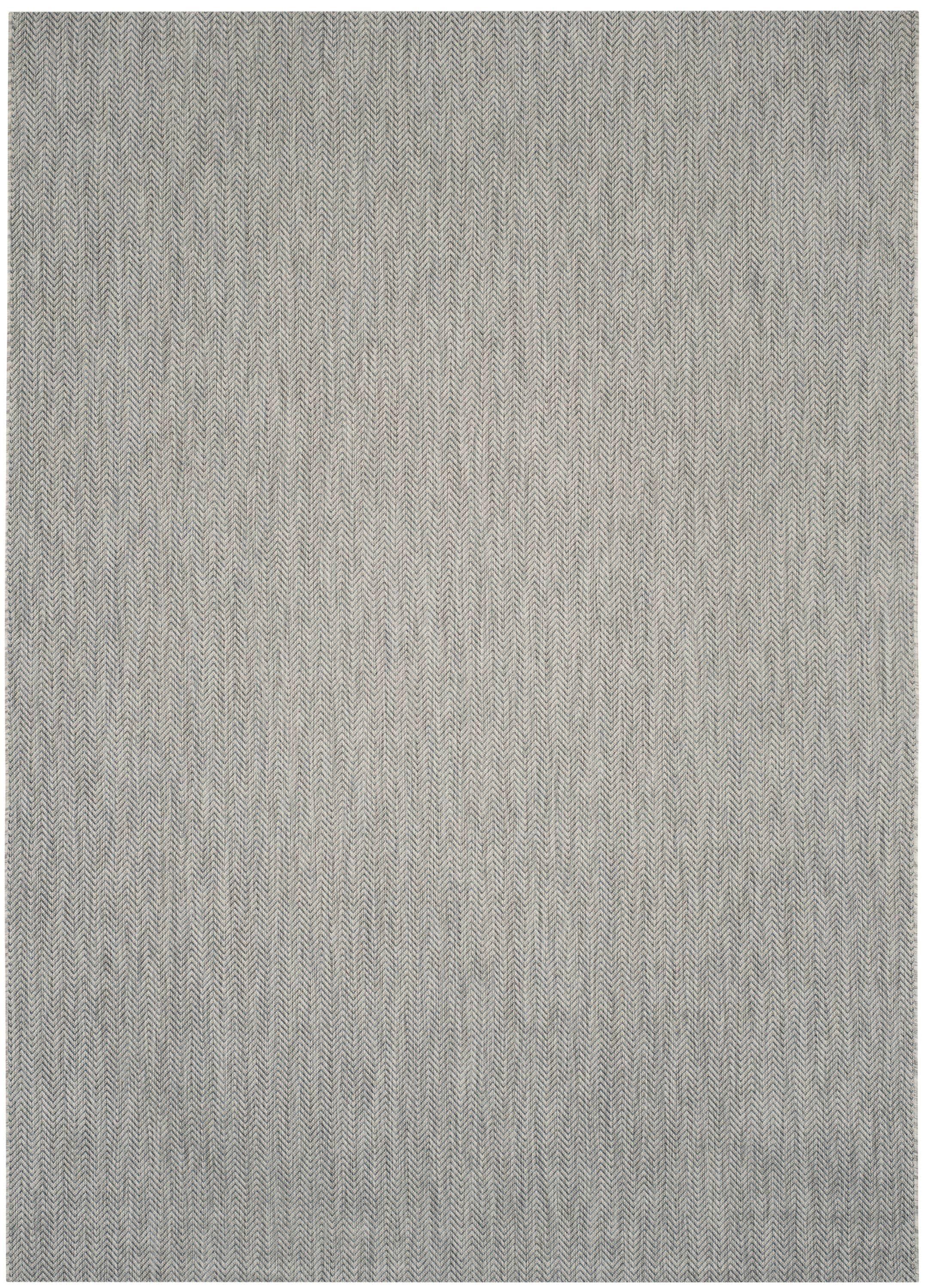 Courtyard CY8022 Power Loomed Indoor and Outdoor Area Rug - Grey/Navy - 8'x11' - Safavieh