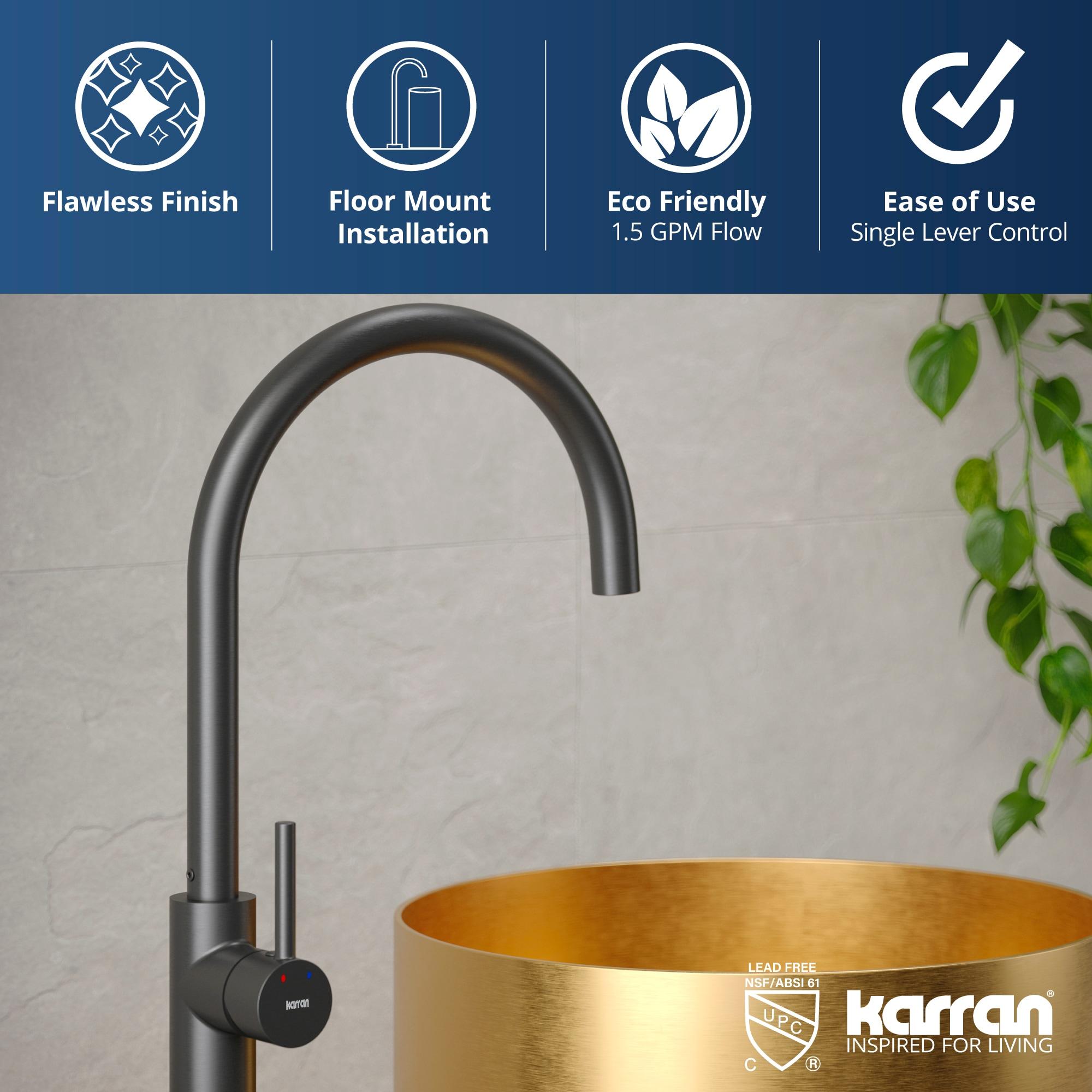Karran Howick KBF650 Single Handle Freestanding Bathroom Faucet in Gunmetal Grey