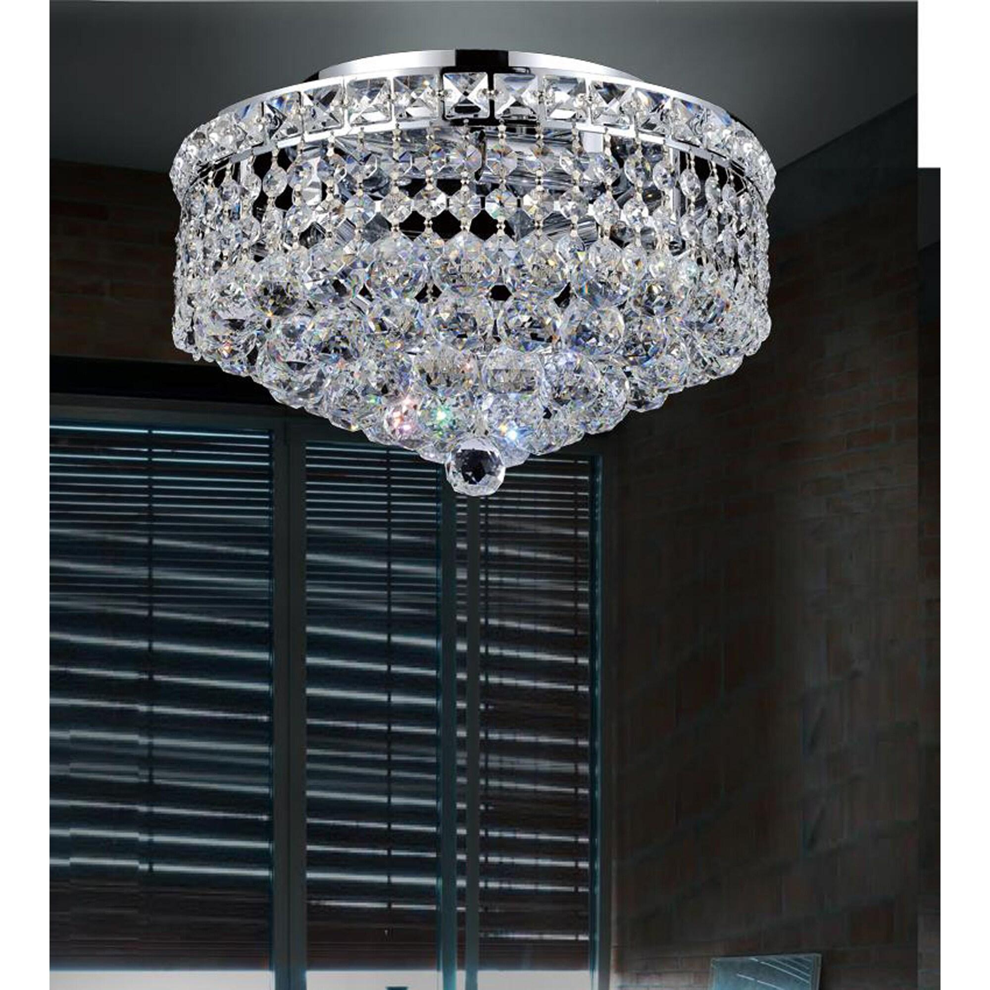 CWI Lighting Luminous 3 Light Transitional Metal Flush Mount in Chrome