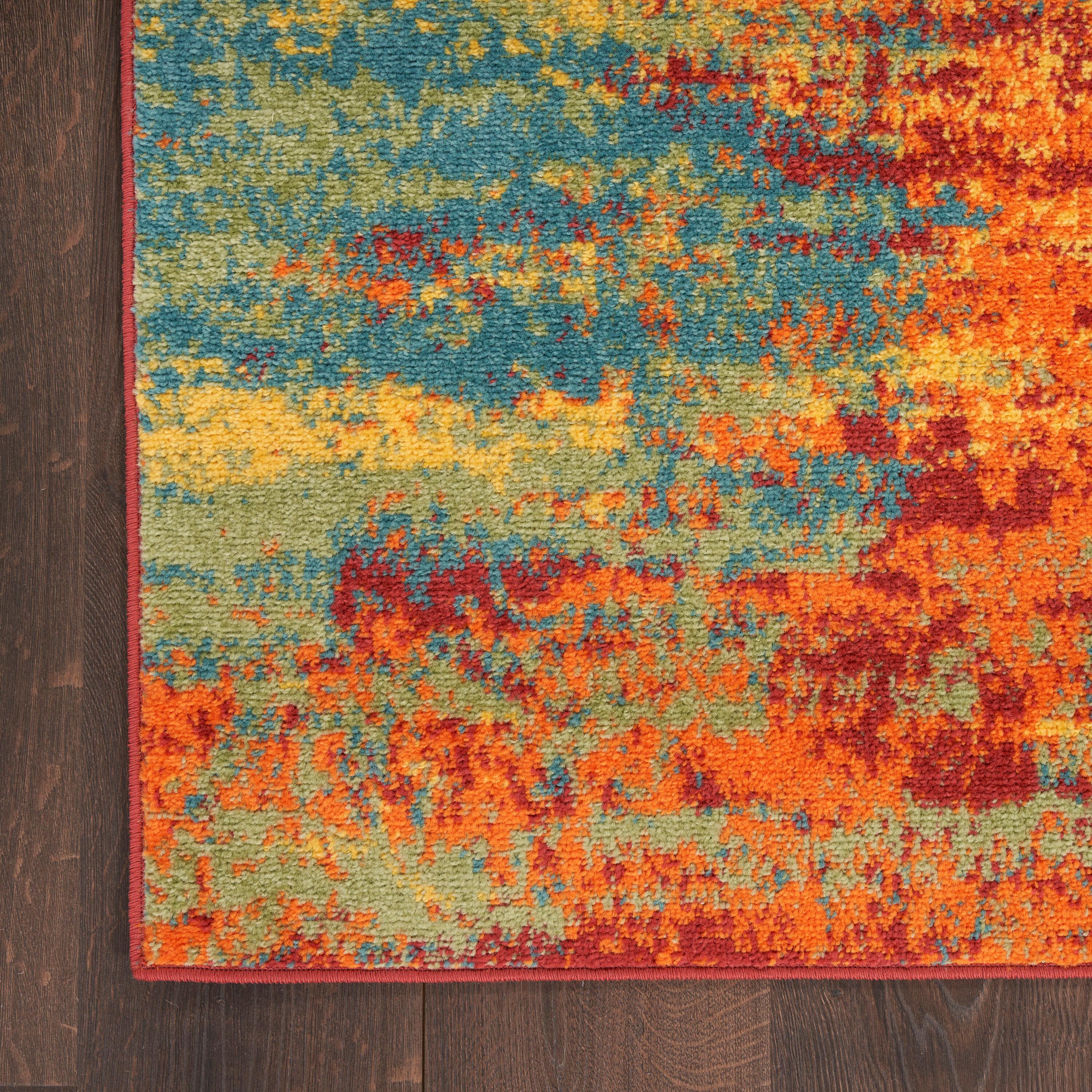 Nourison Essentials Abstract Indoor Outdoor Rug Flame 4' x 6'