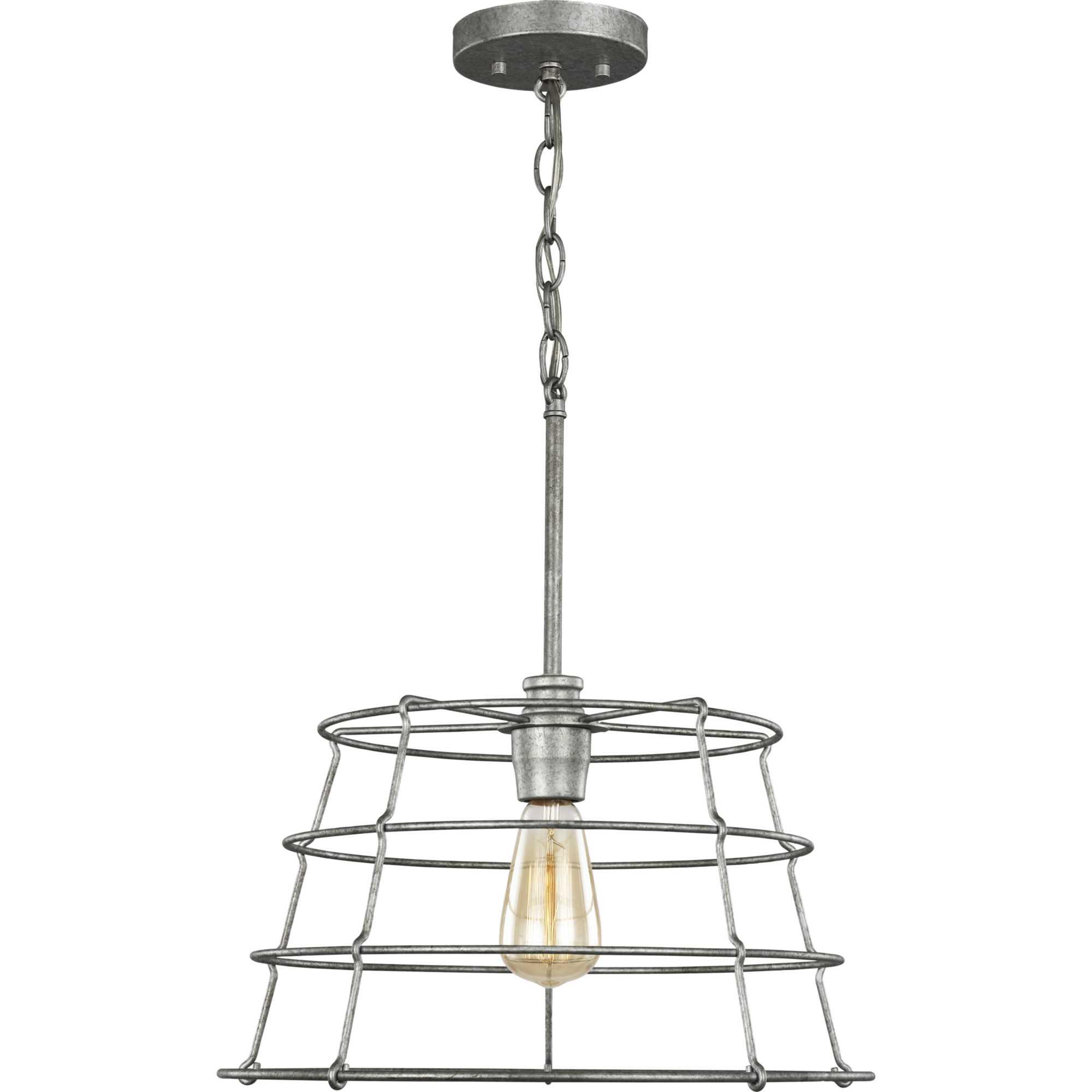 Chambers Collection One-Light Galvanized Finish Farmhouse Pendant Light