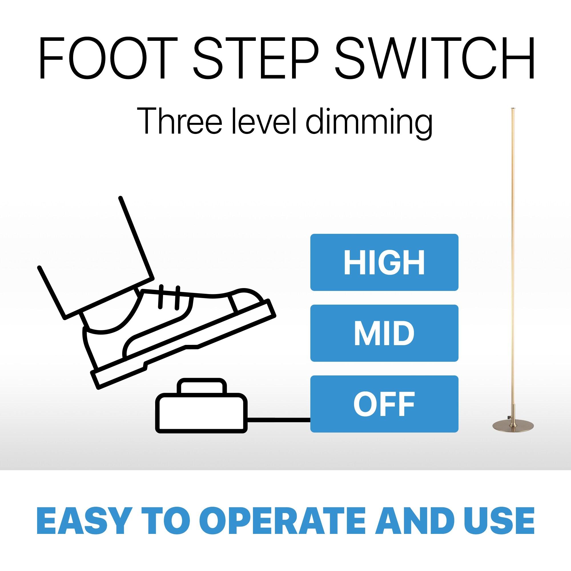 JONATHAN Y Iris 59.5" LED Integrated Floor Lamp, Gold, JYL7007B