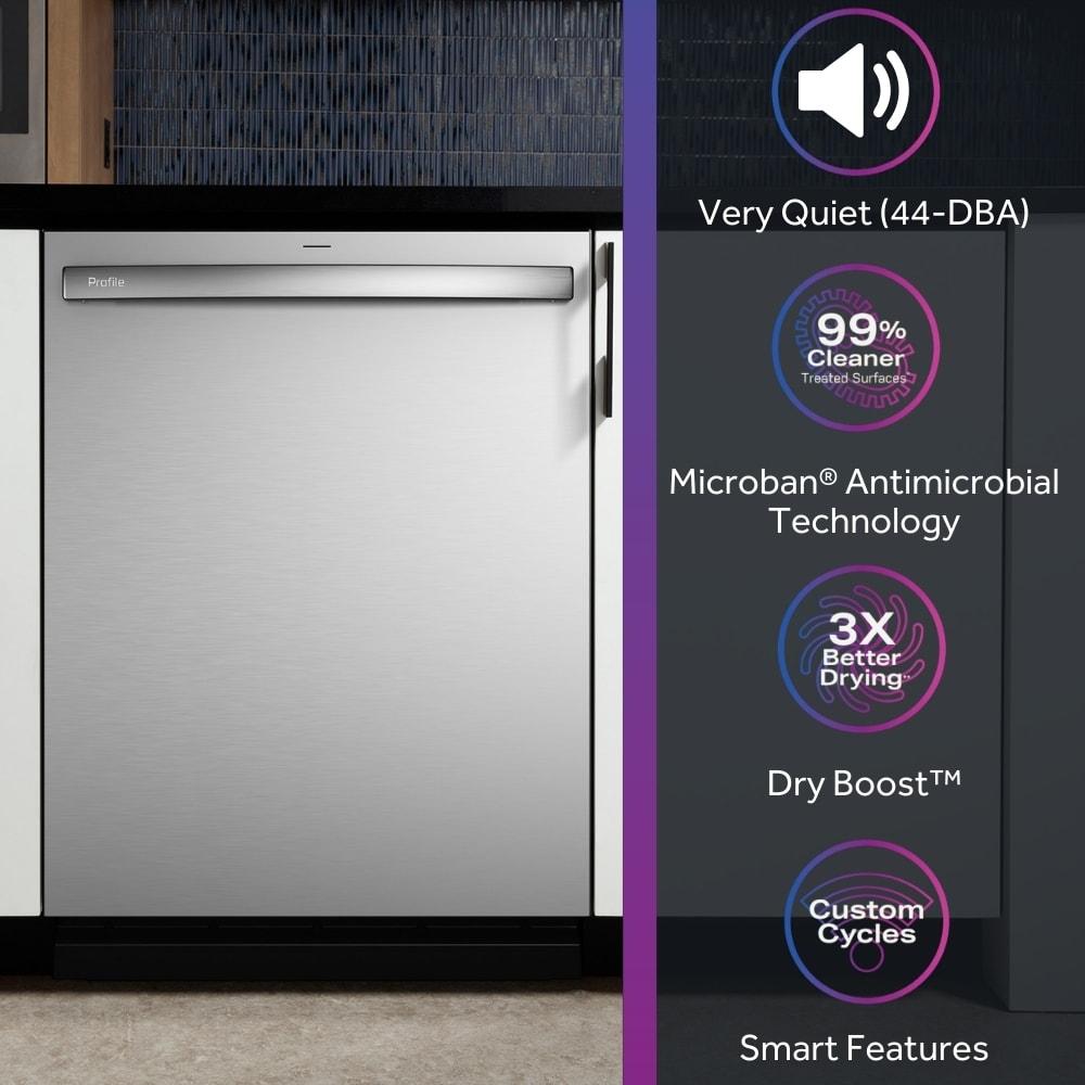 GE Profile™ PDT715SYVFS 24" 44 Decibel ENERGY STAR Certified Smart Built-in Top Control Dishwasher with Adjustable Rack and Tub