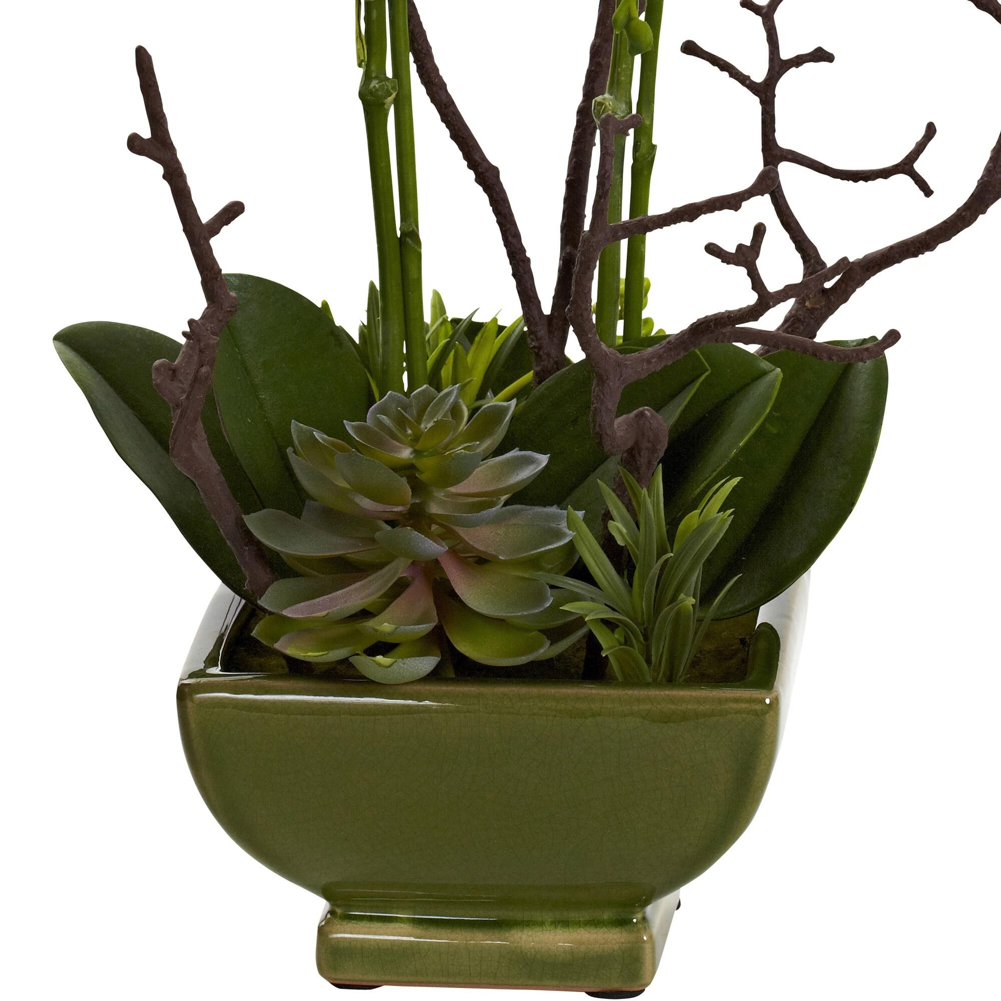 Nearly Natural 21-Inches Dark Pink/Green Indoor Desktop Silk Artificial flower