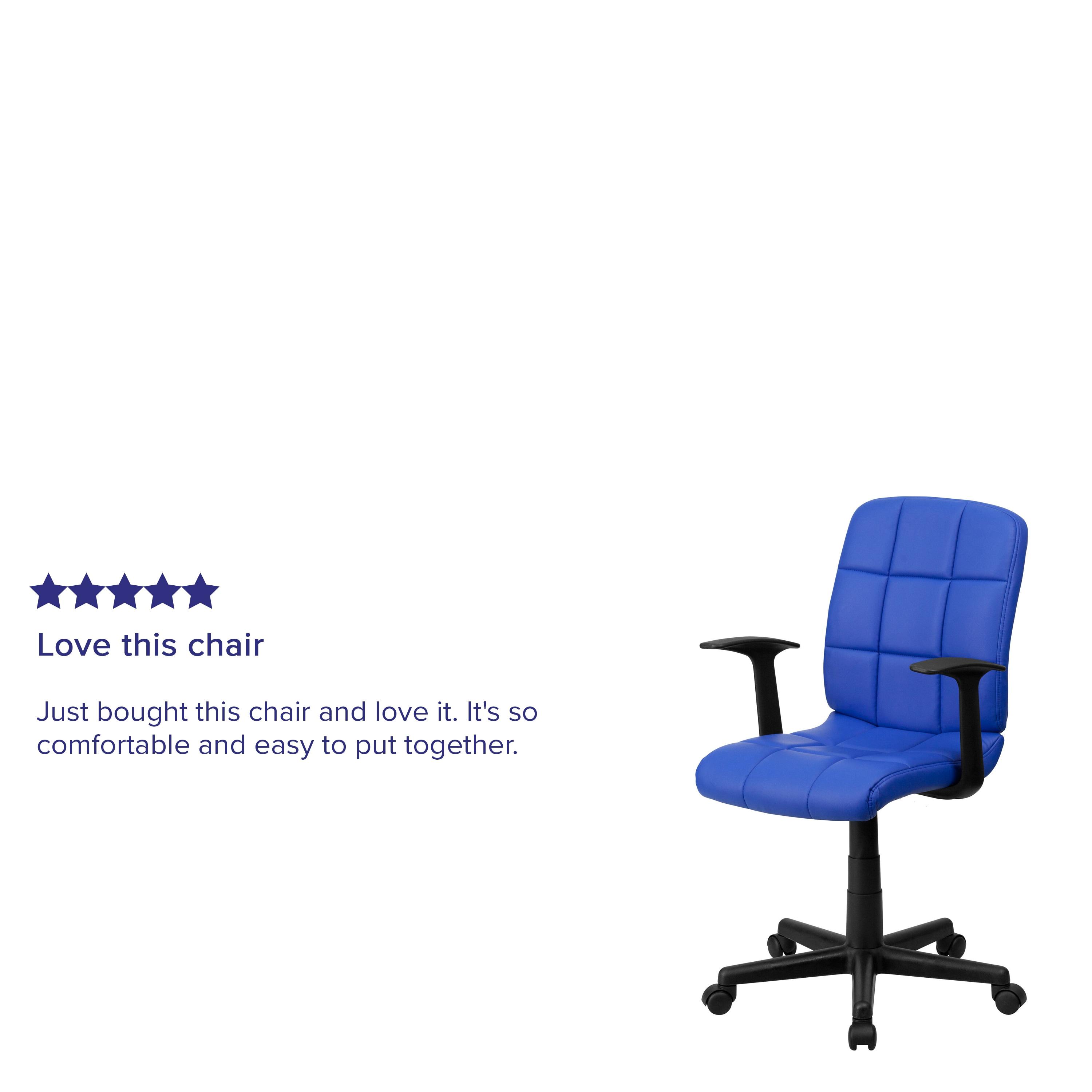 ColorLife Bonavant Mid-Back Quilted Vinyl Swivel Task Office Chair