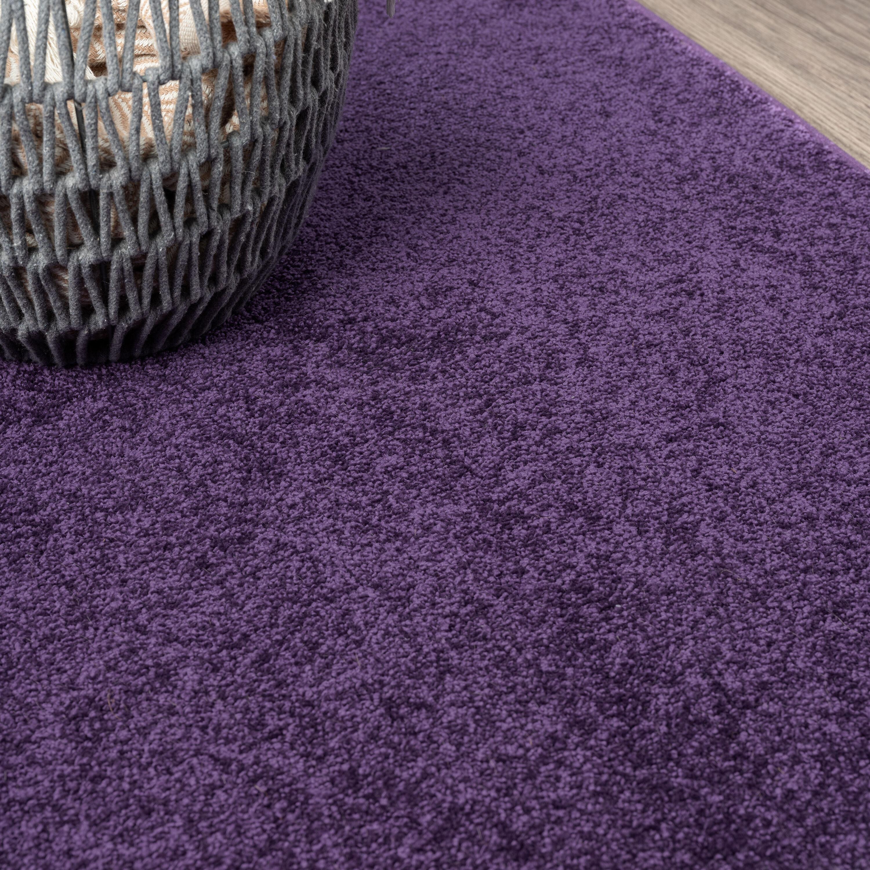 5'x5' Haze Solid Low-Pile, Purple - JONATHAN Y