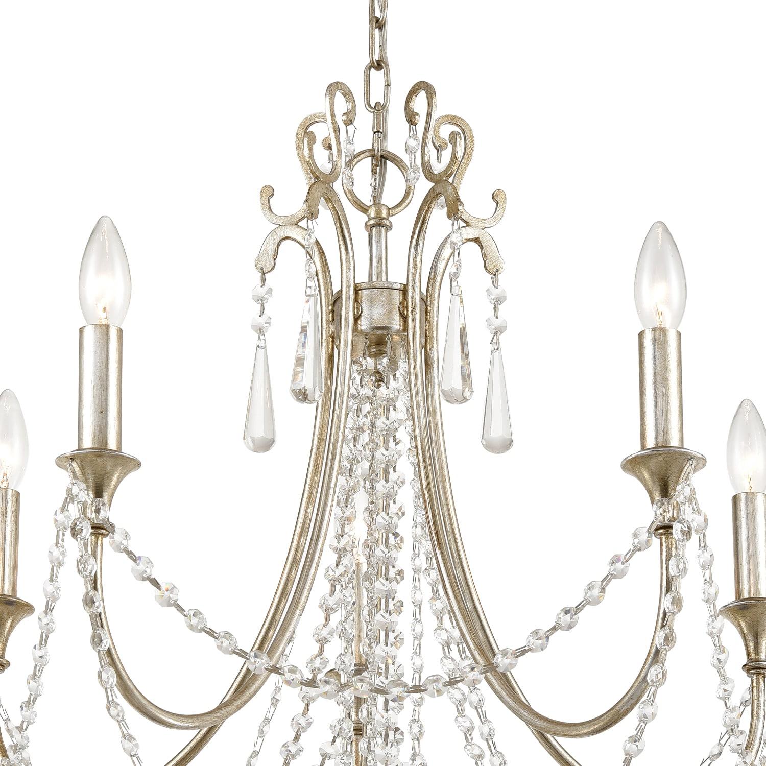 Crystorama Lighting Group Arc-1905-Cl-Mwp Arcadia 5 Light 24" Wide Crystal Candle Style