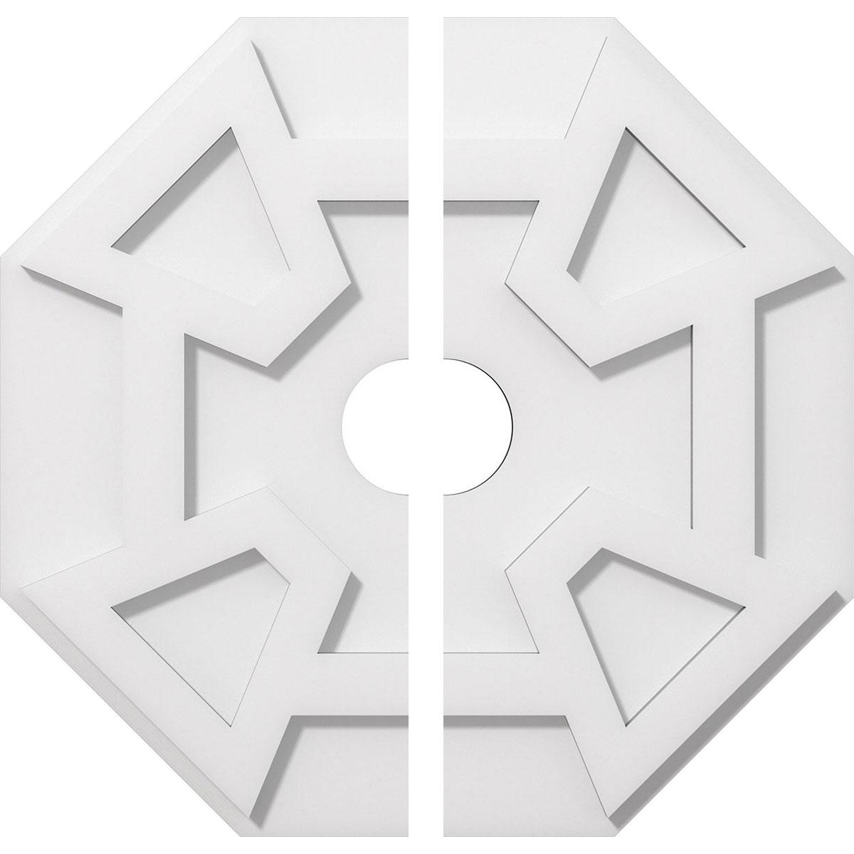 18"OD x 3"ID x 6 1/4"C x 1"P Logan Architectural Grade PVC Contemporary Ceiling Medallion, Two Piece