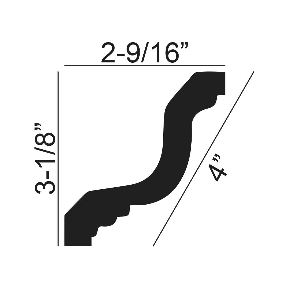2-9/16 in x 3-1/8 in x 90-1/2 in Egg and Dart Polyurethane Crown Moulding Pro Pack 45 LF (Set of 6)