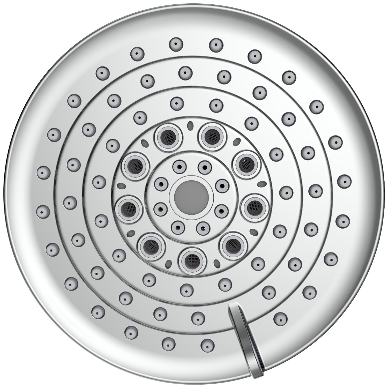 COUOKO 5" Rain Adjustable Shower Head Round 6 Spray Settings High Pressure Shower Head  FG102207
