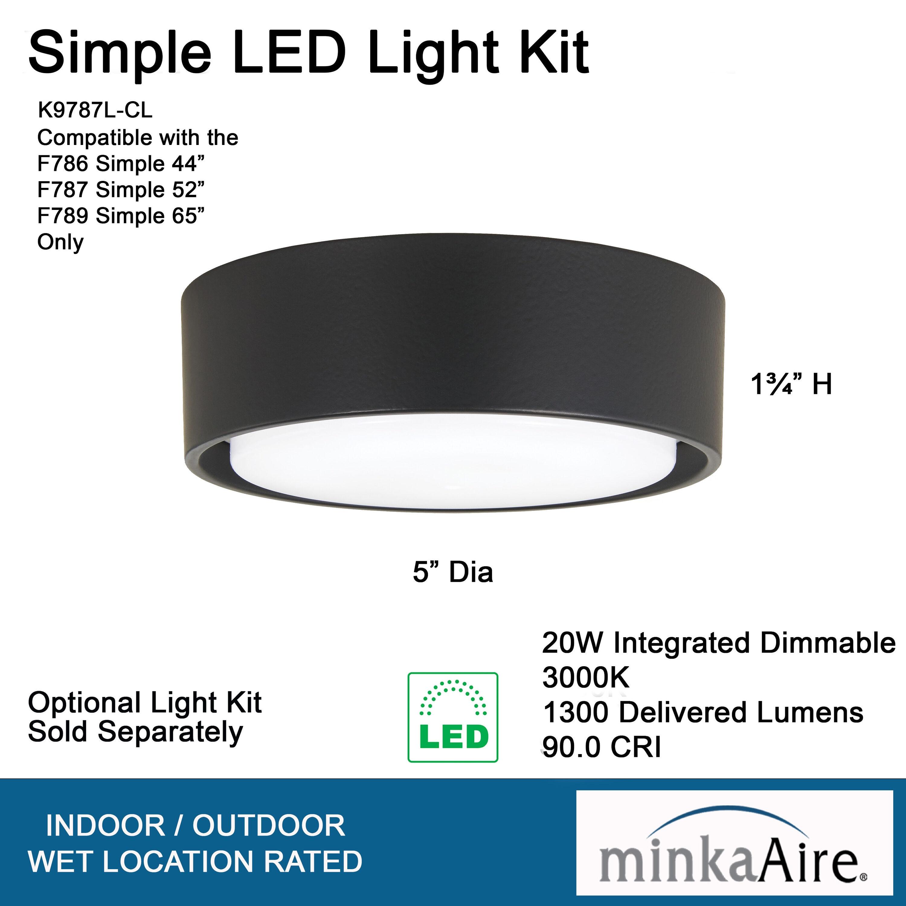 Minka Aire Simple 1-Light Universal LED Ceiling Fan Bowl Light Kit